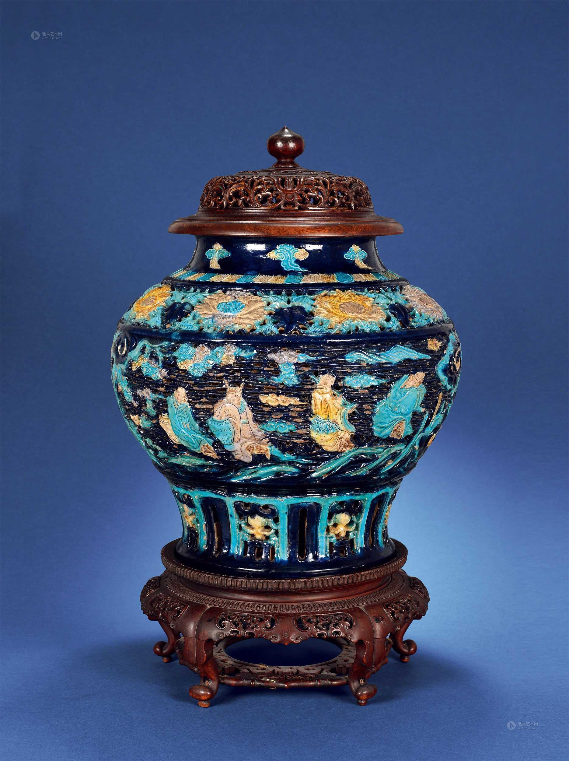 0535 明初 法华八仙过海纹罐