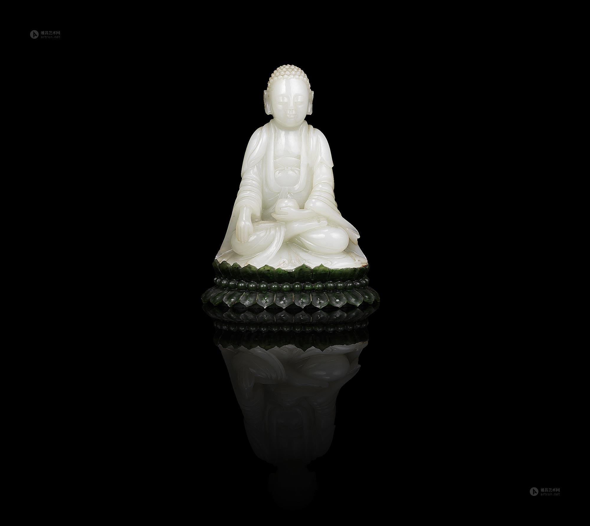 02051819世纪青玉雕佛像