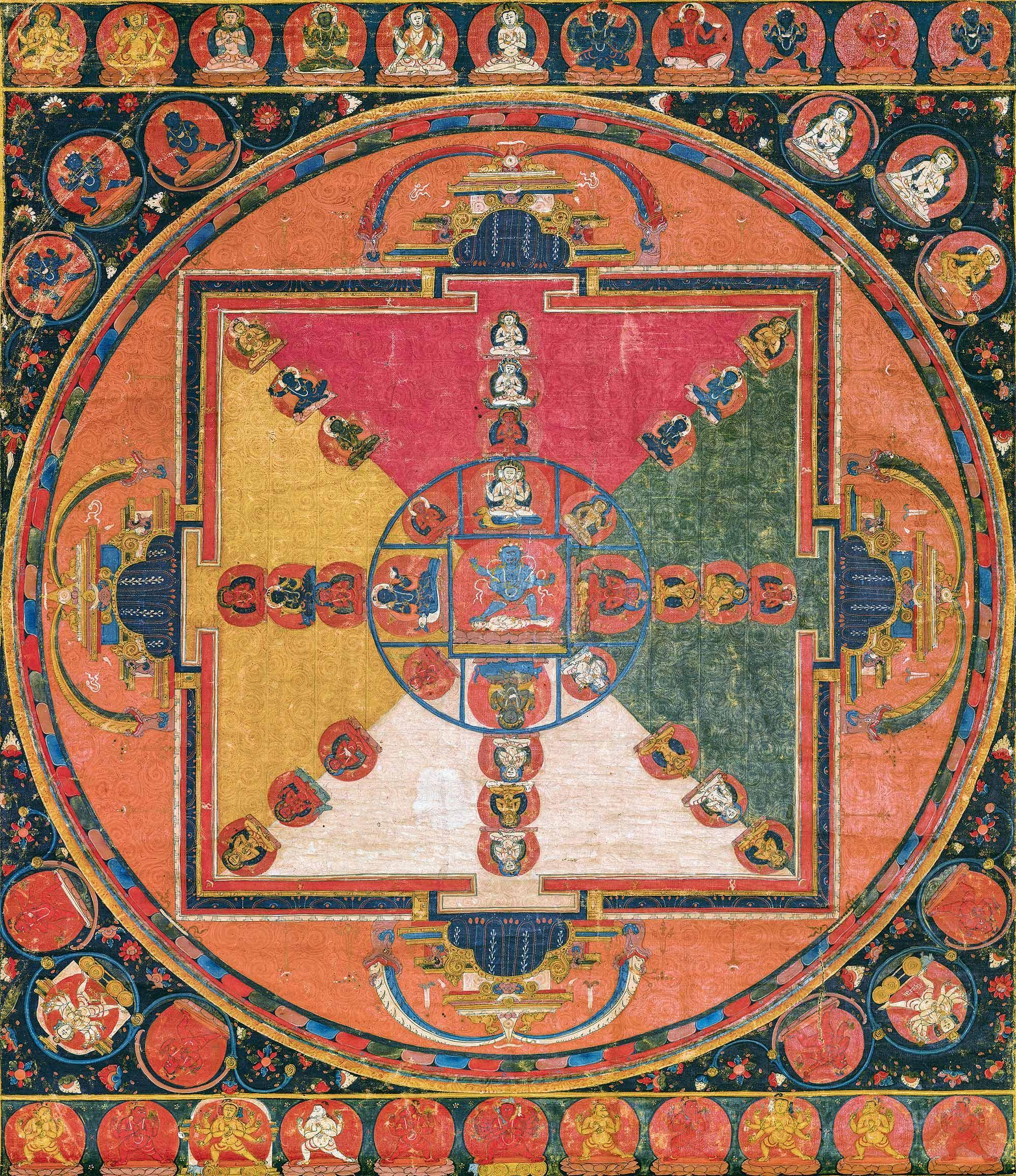 114814世纪伏魔金刚手坛城唐卡