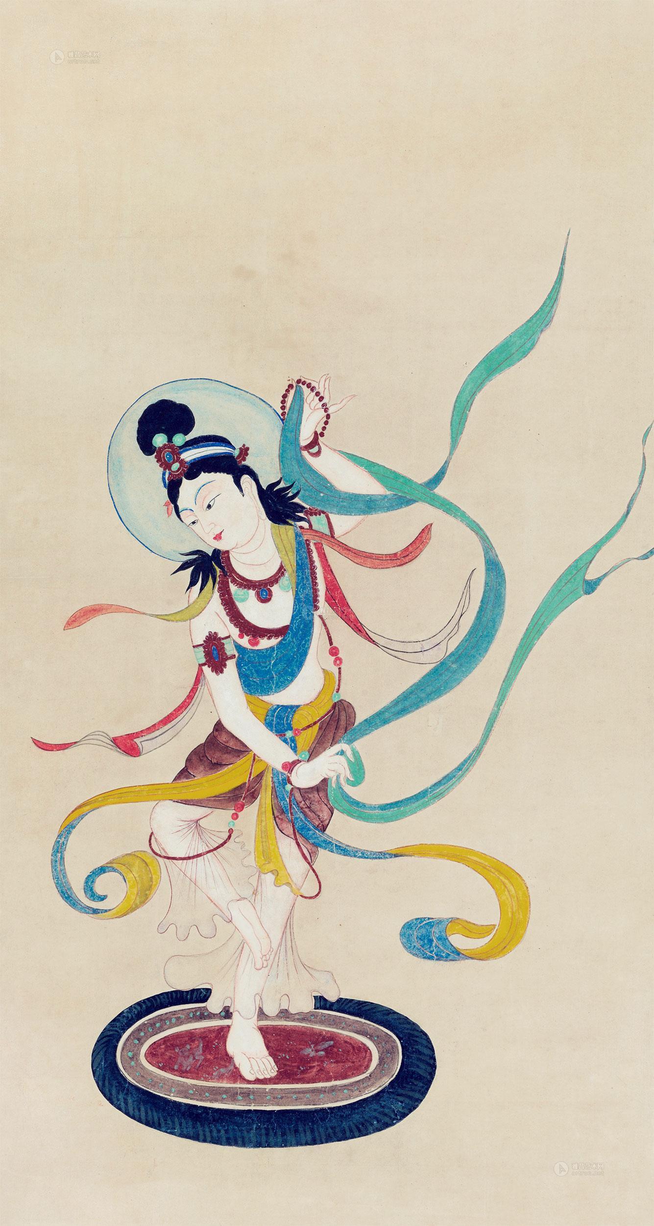 1171歌舞菩萨镜心纸本