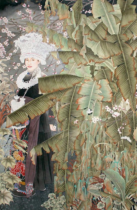 【苗族少女 立轴 绢本】拍卖品_图片_价格_鉴赏_绘画_雅昌艺术品拍卖