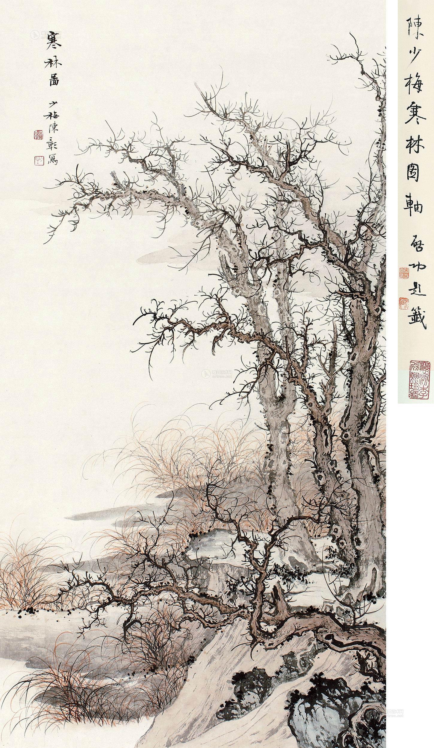 0278 寒林图 立轴 纸本