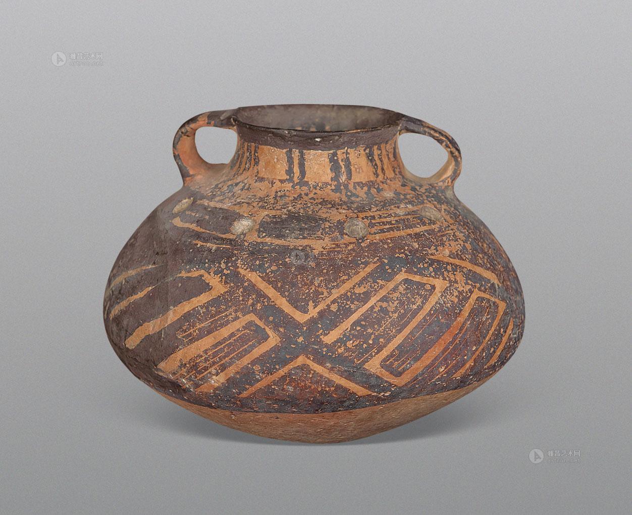 1273新石器时代马家文化马厂形彩陶双耳罐