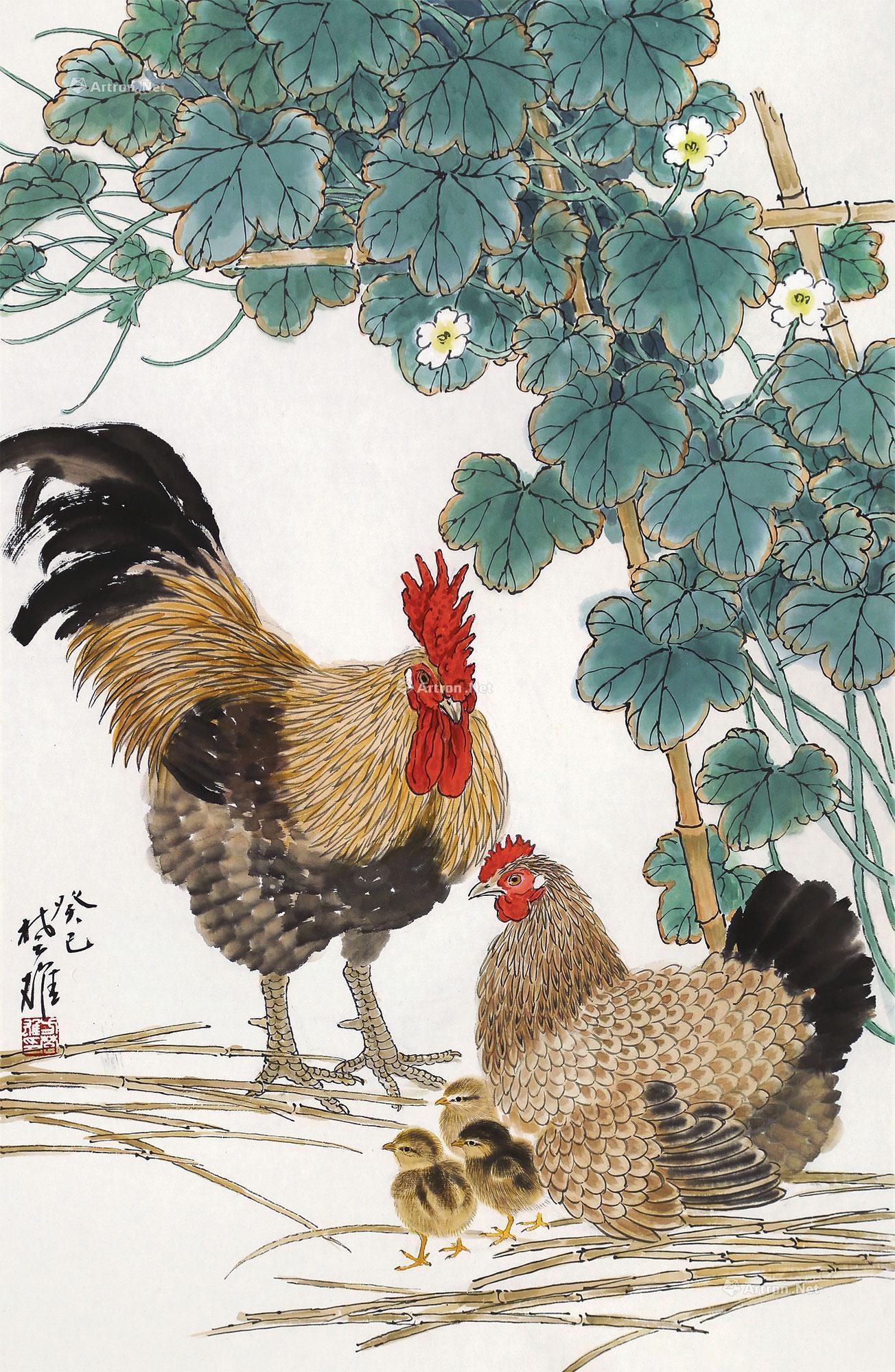 0311亲密无间镜片设色纸本