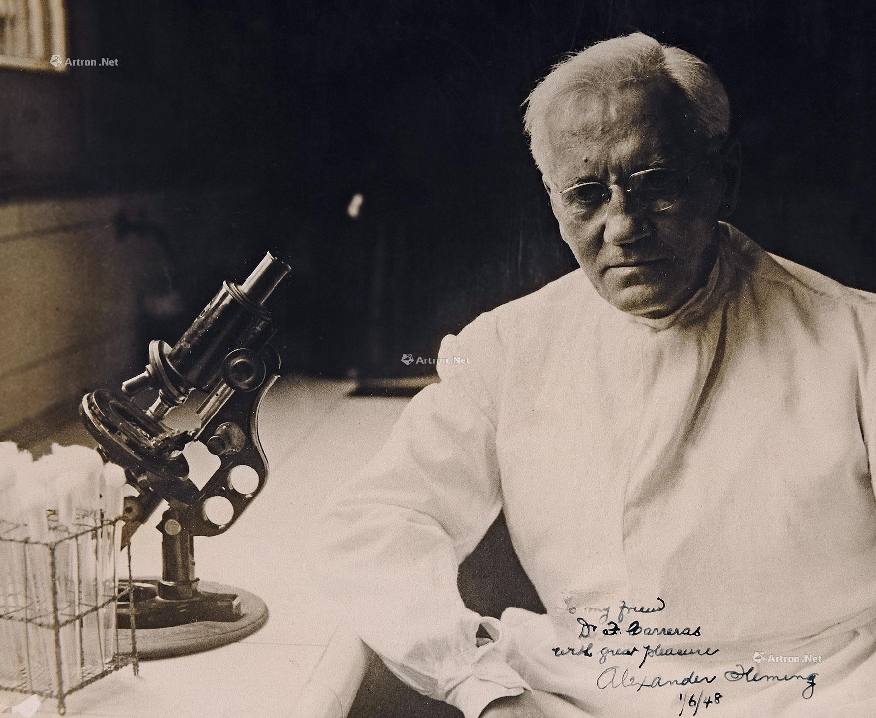 5874英国细菌学家弗莱明签名照片