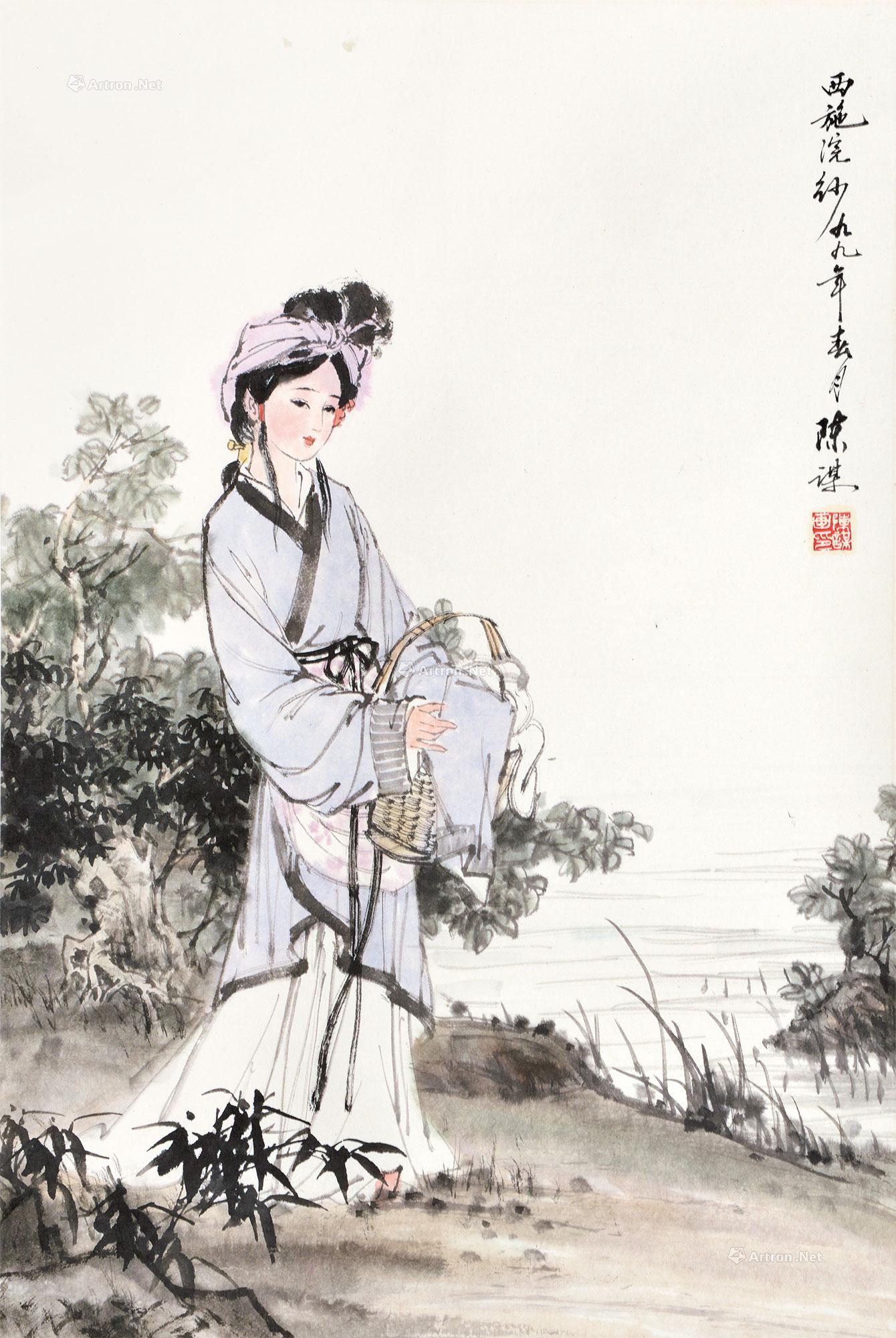 【仕女 立轴 设色纸本】拍卖品_图片_价格_鉴赏_绘画_雅昌艺术品拍卖网