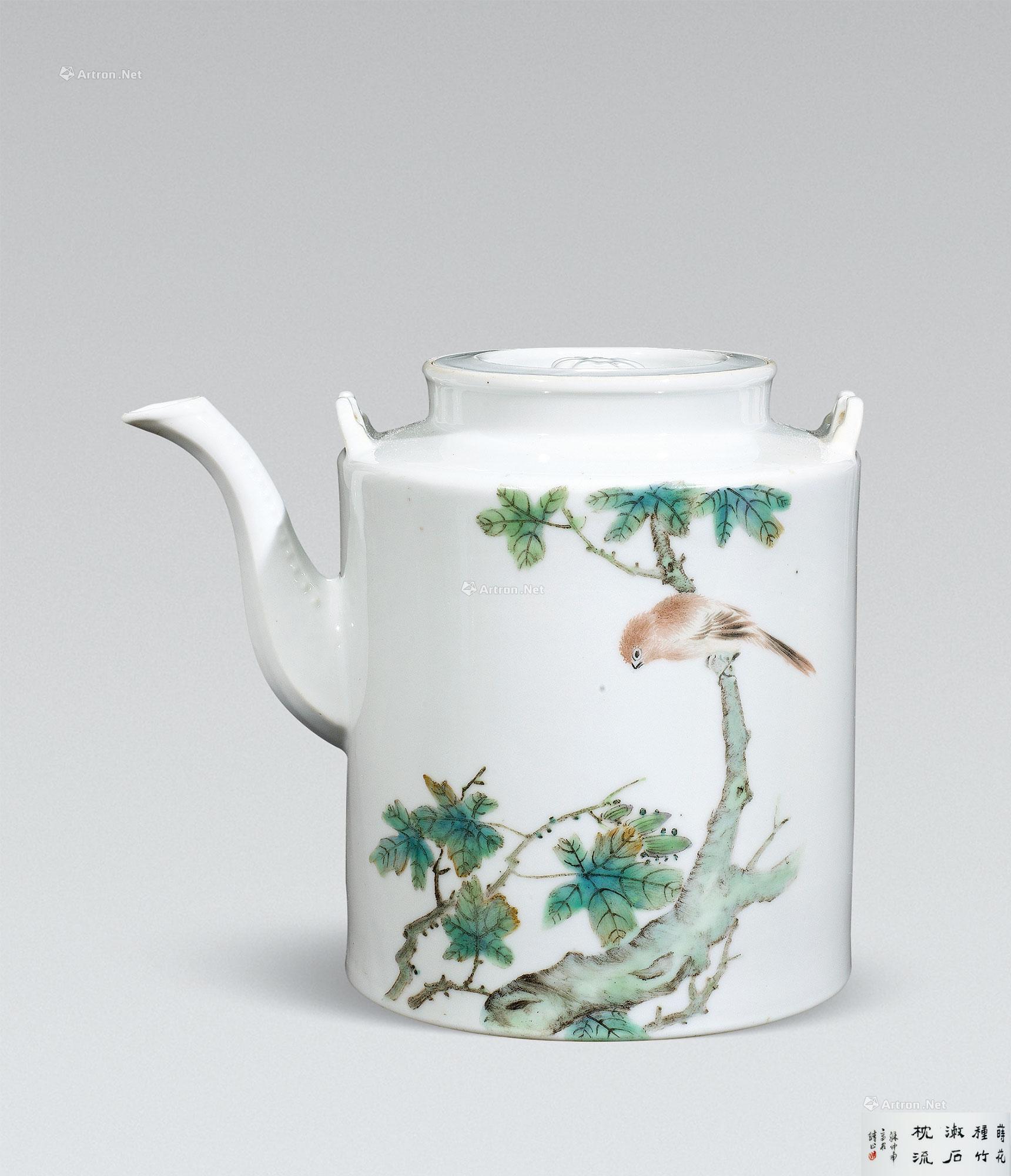 1043民国徐仲南花鸟壶