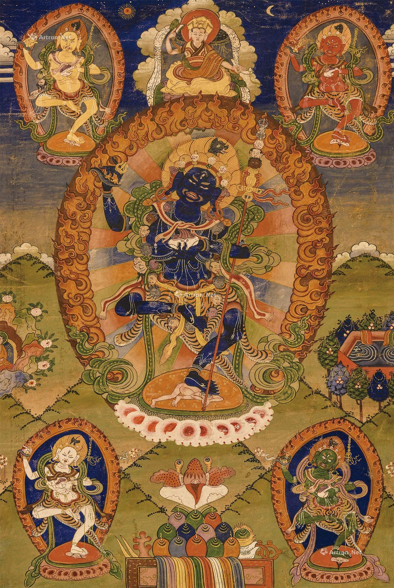 100419世纪黑忿怒母唐卡