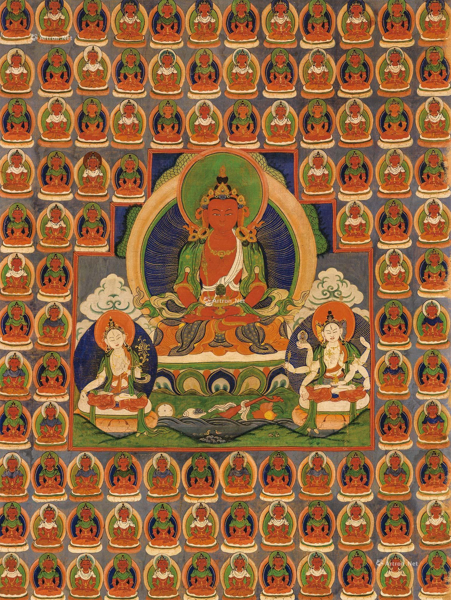 113219世纪长寿佛百尊唐卡