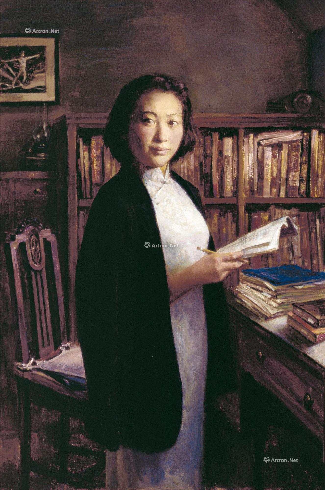 00192013年作临江仙给丁玲同志昨天文小姐布面油画