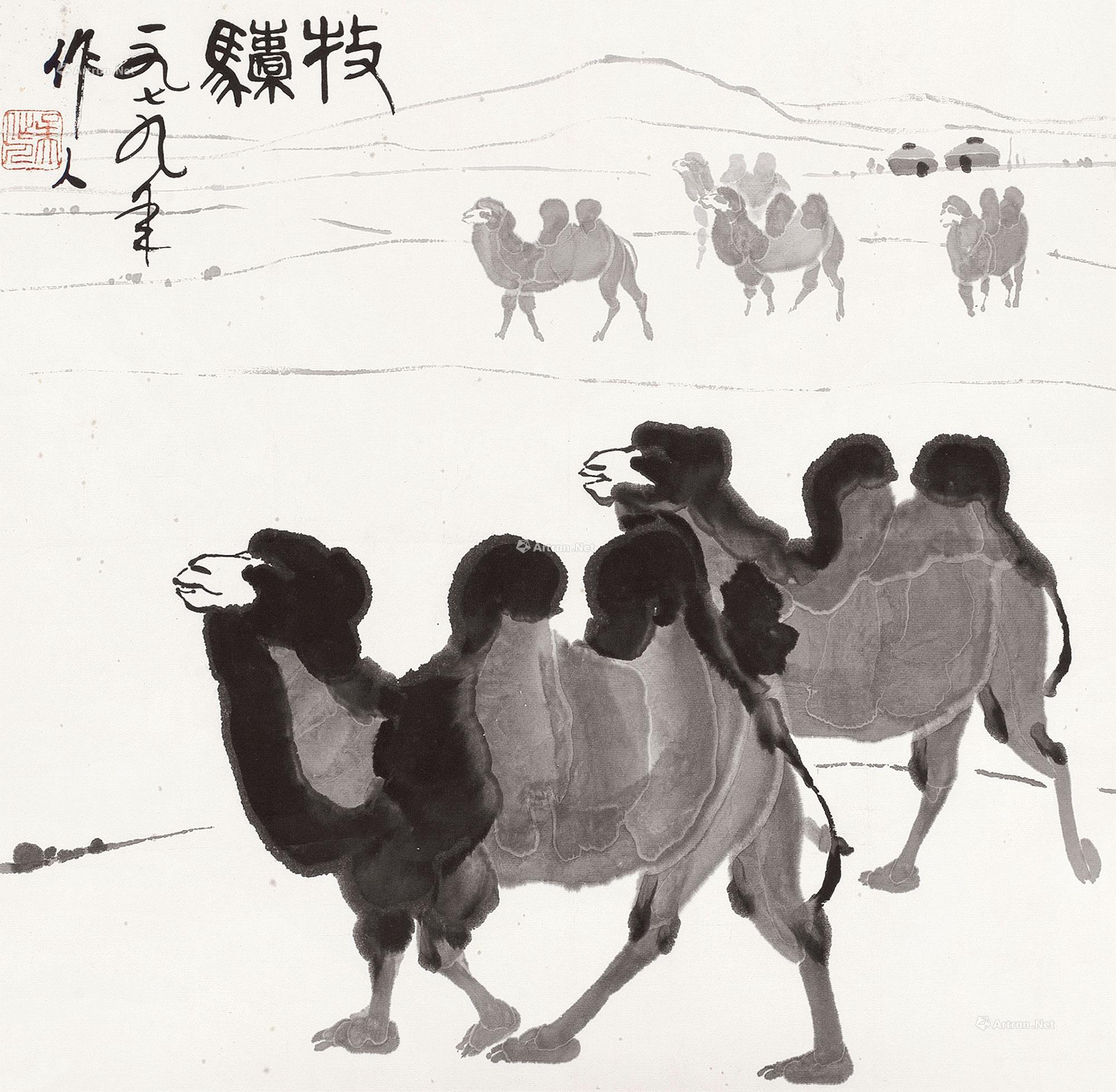 06111979年作骆驼立轴水墨纸本