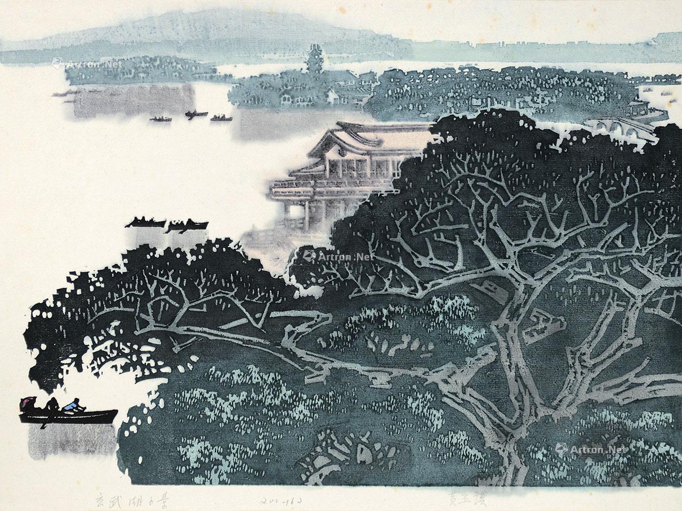 南京玄武湖手绘图图片