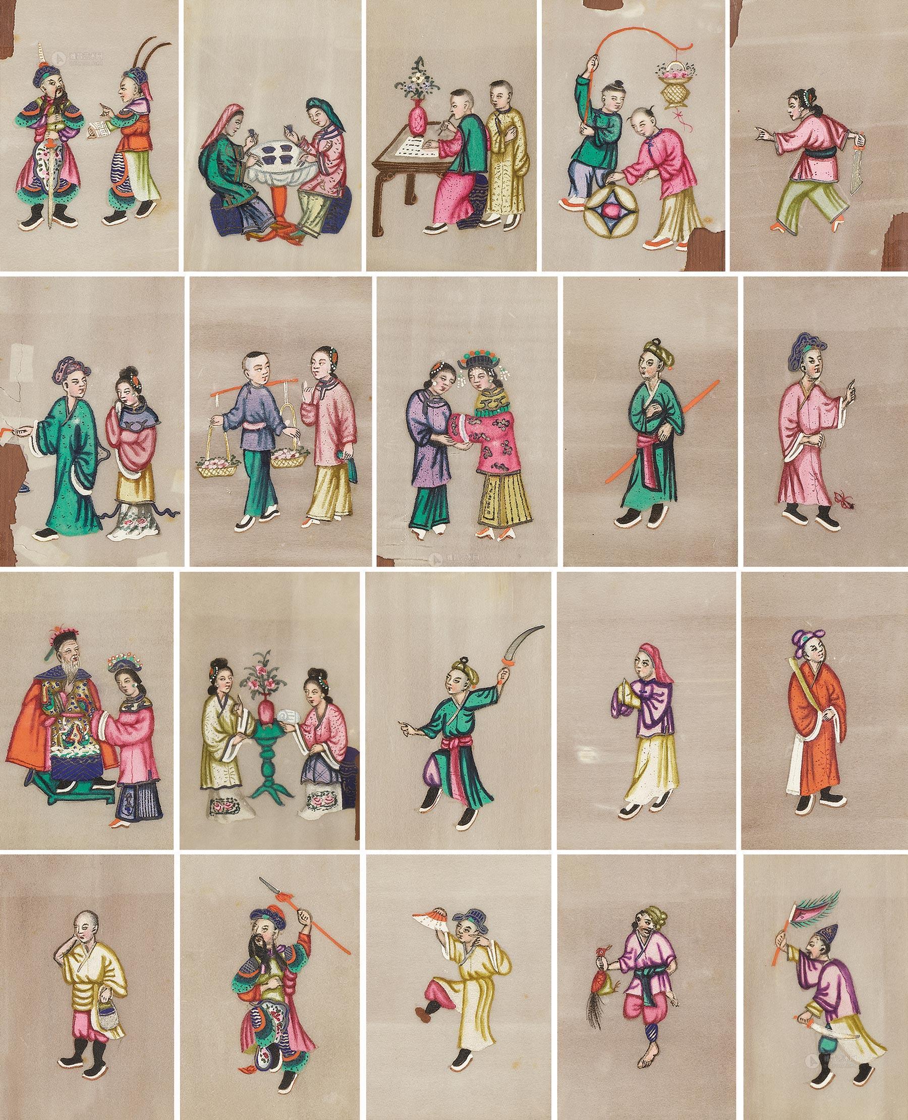 0194清代通草画人物二十幅