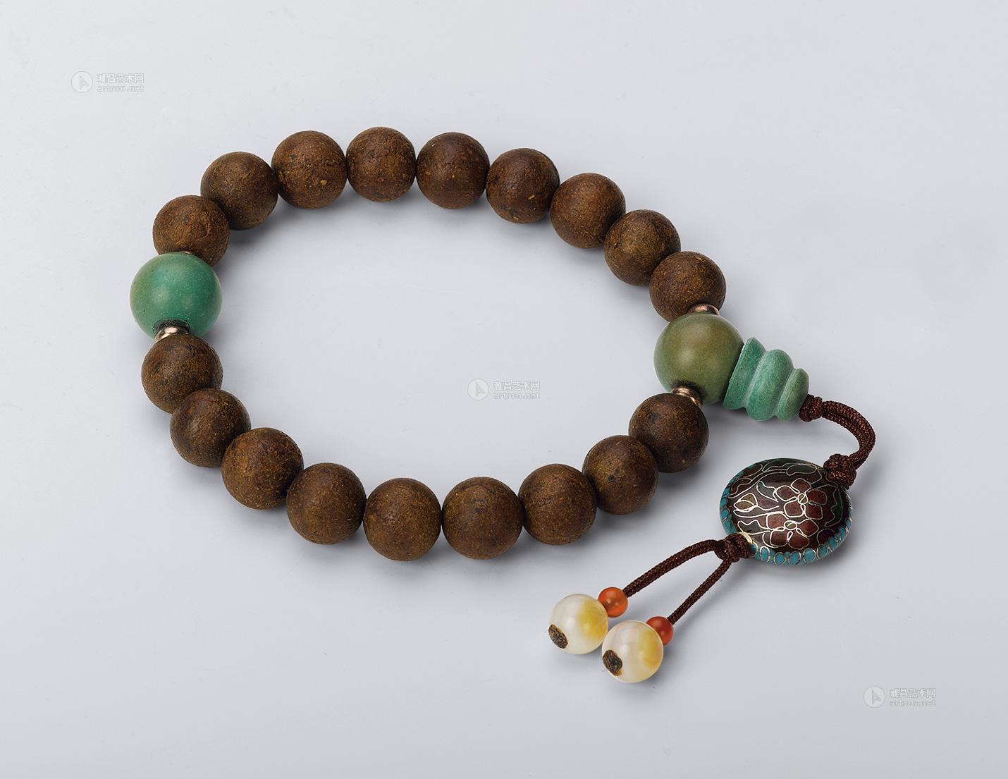 0252清代沉香粉十八子手串