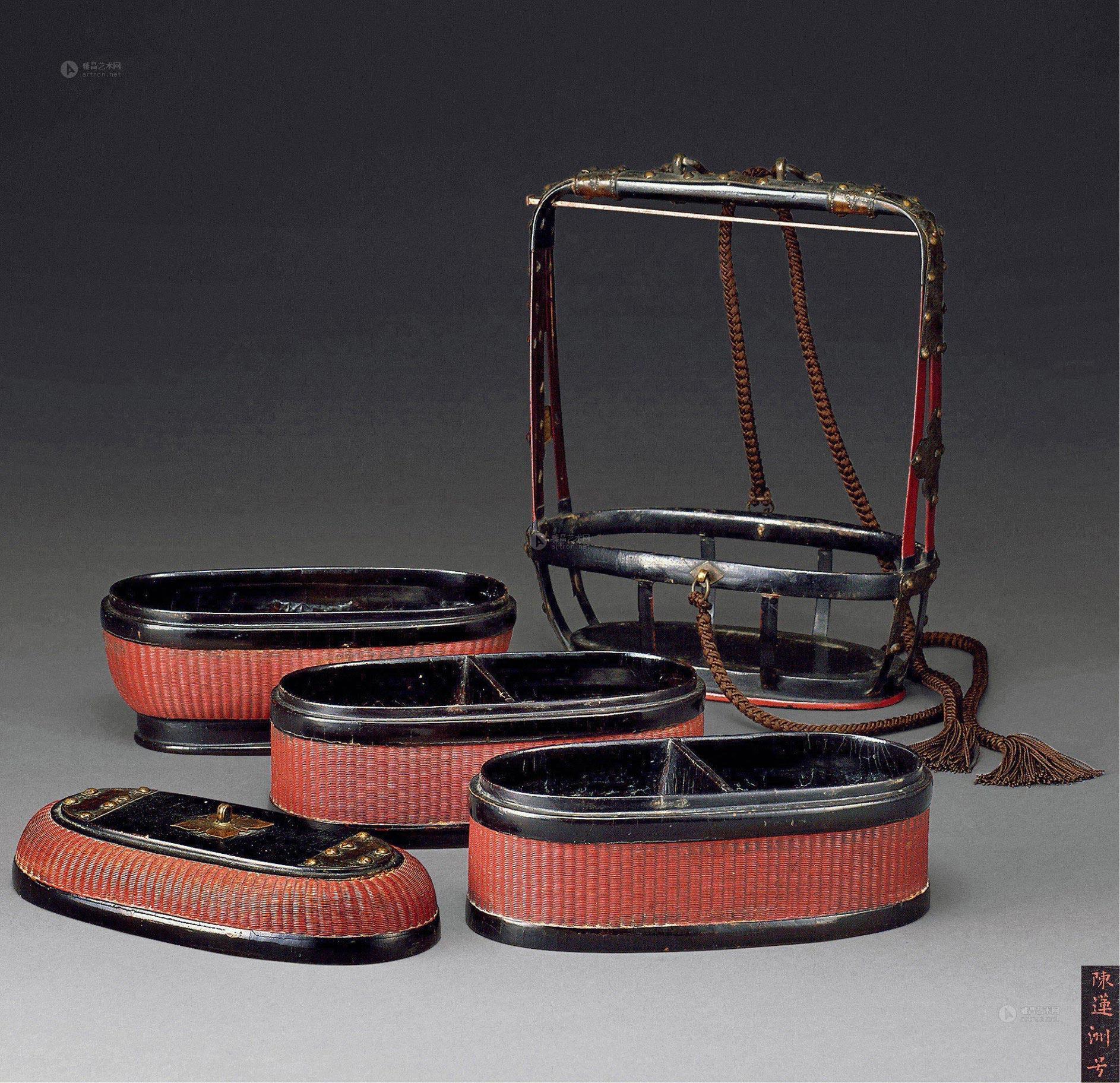 1584陈莲洲号竹编提篮茶笼