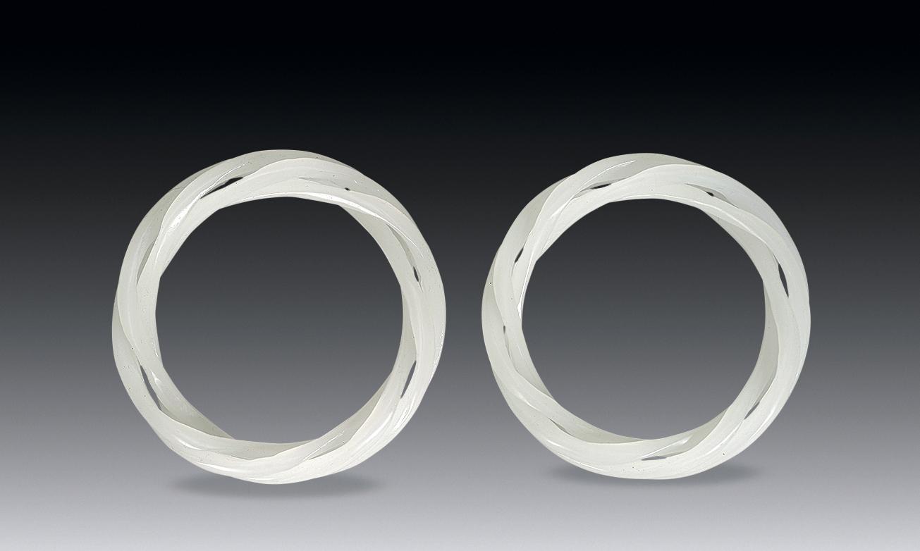 1142近代绳纹手镯一对