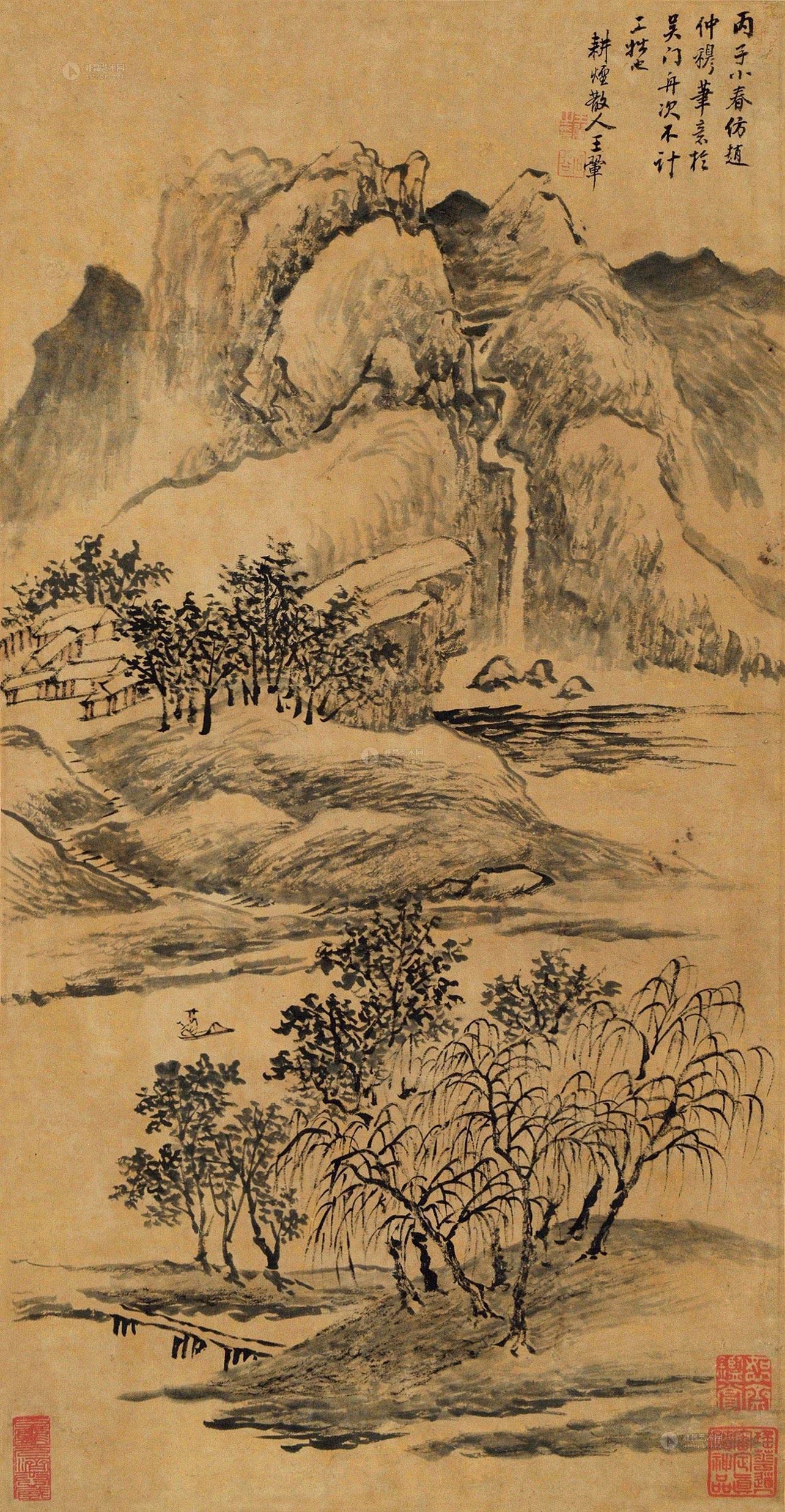0701春山图立轴设色纸本
