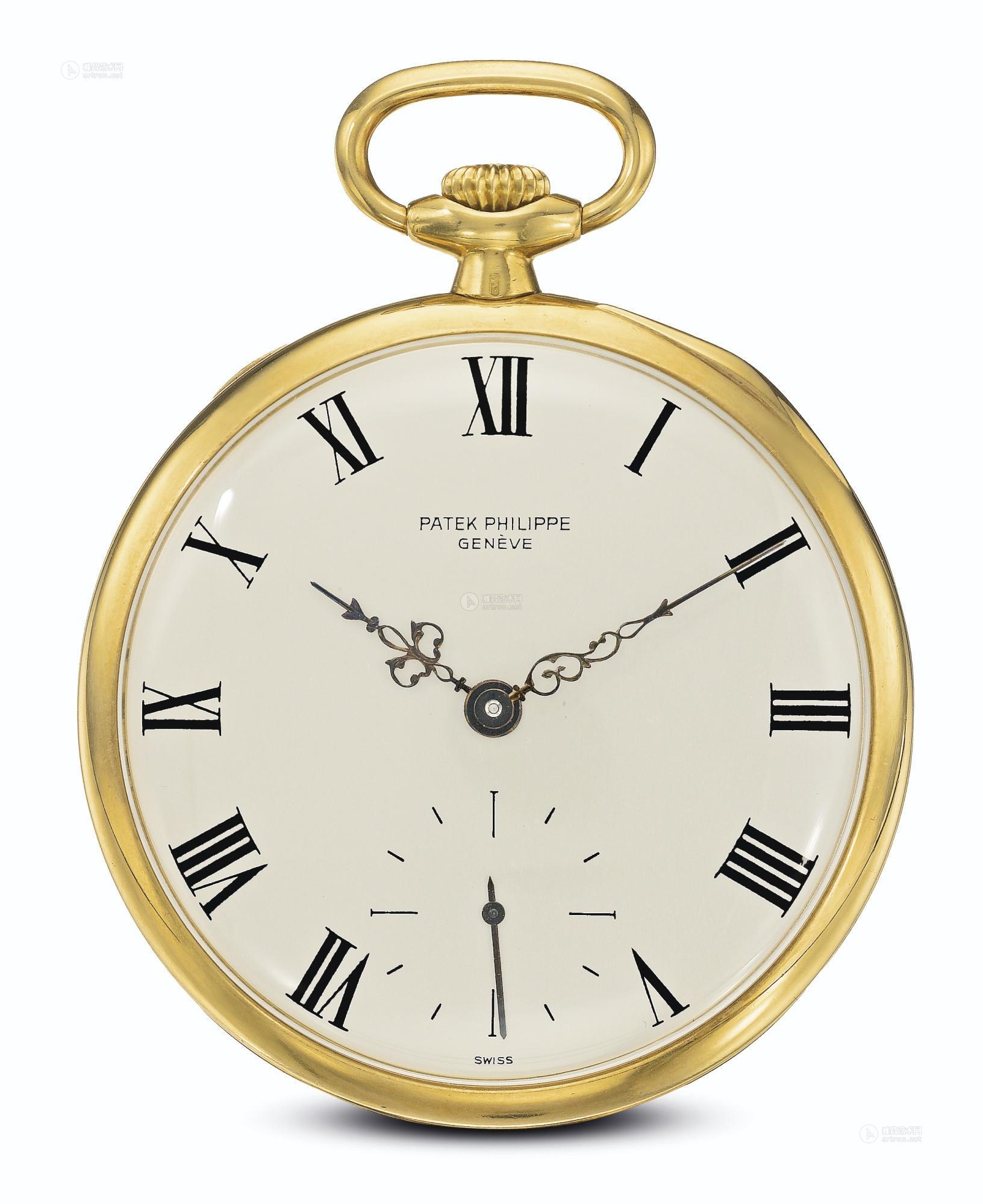 2084百达翡丽652型号黄金怀表为美国市场制造机芯编号880