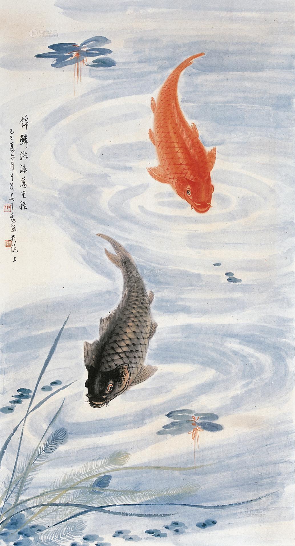上海画家杨在兴画鱼图片