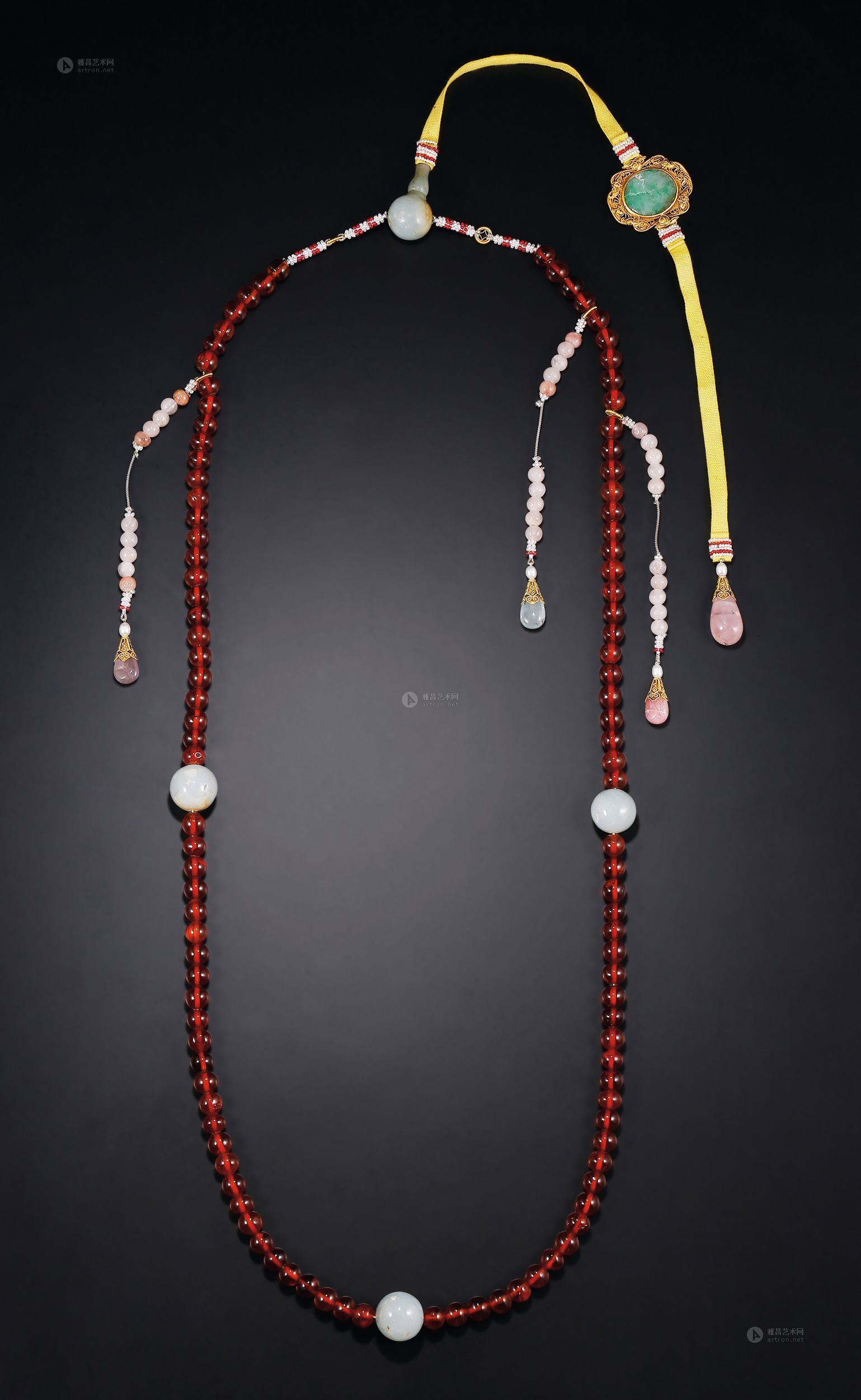 2451 清 原配全套金珀朝珠(108粒)