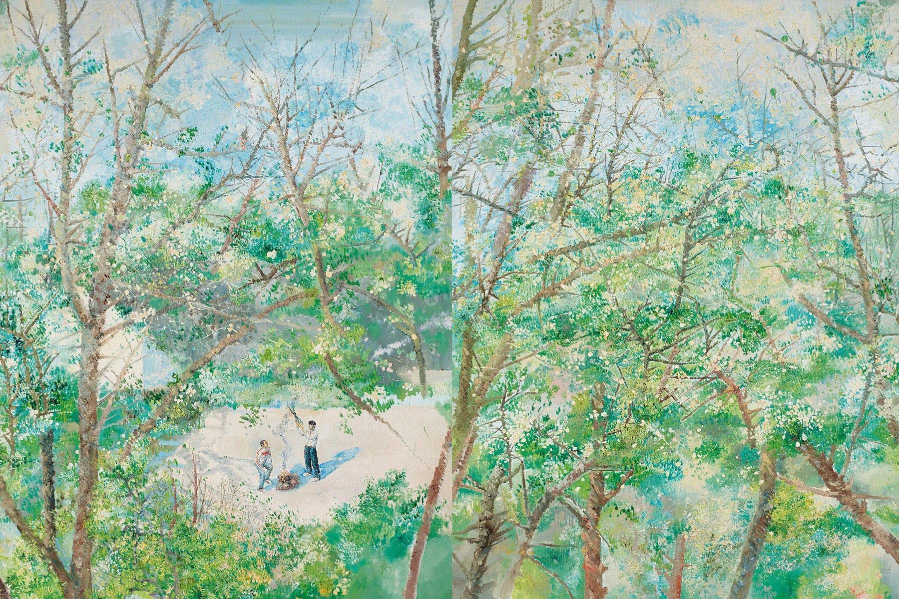 00772010年作剪烟二联布面油画