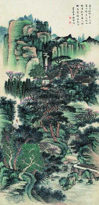 06371942年作松溪小隐立轴设色纸本