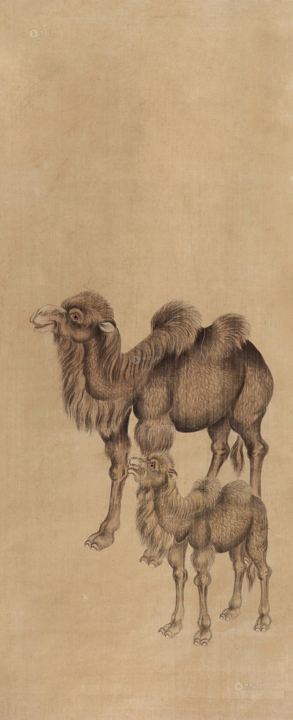 【骆驼 设色绢本 立轴】拍卖品