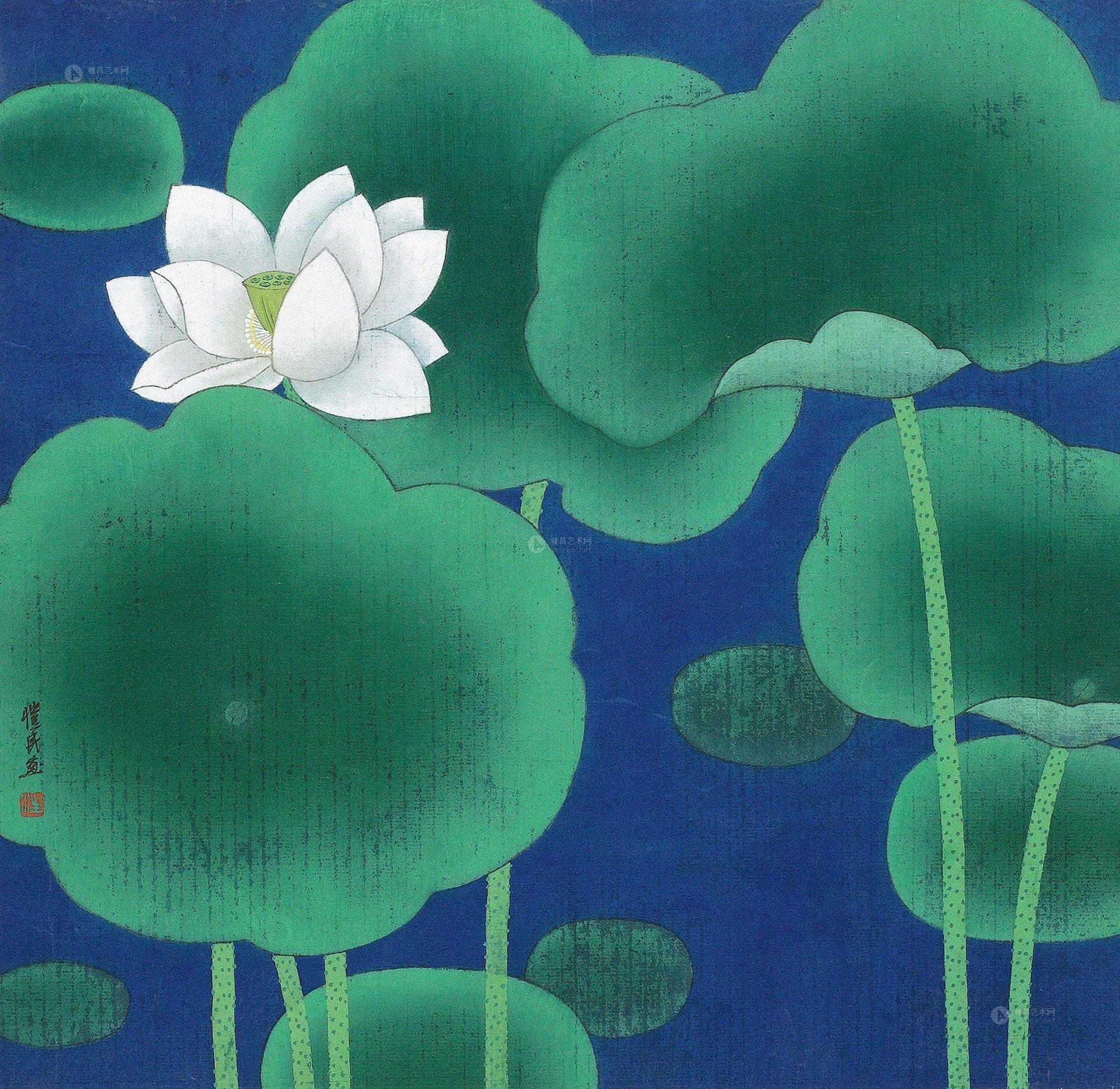 【荷花 镜片 设色纸本】拍卖品_图片_价格_鉴赏_绘画_雅昌艺术品拍卖