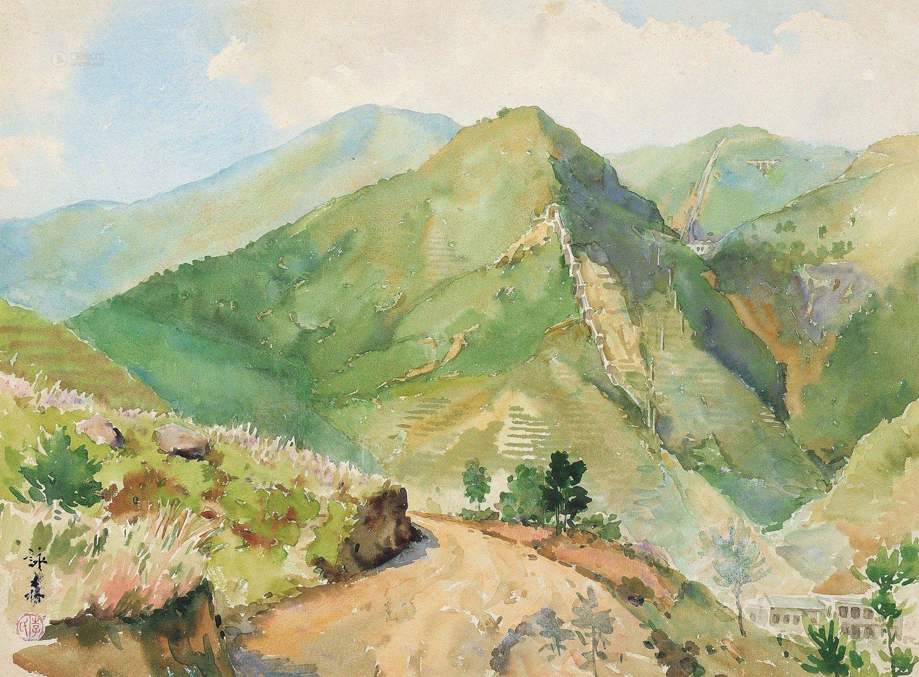 2004新会牙峰山龙潭水电站水彩纸本