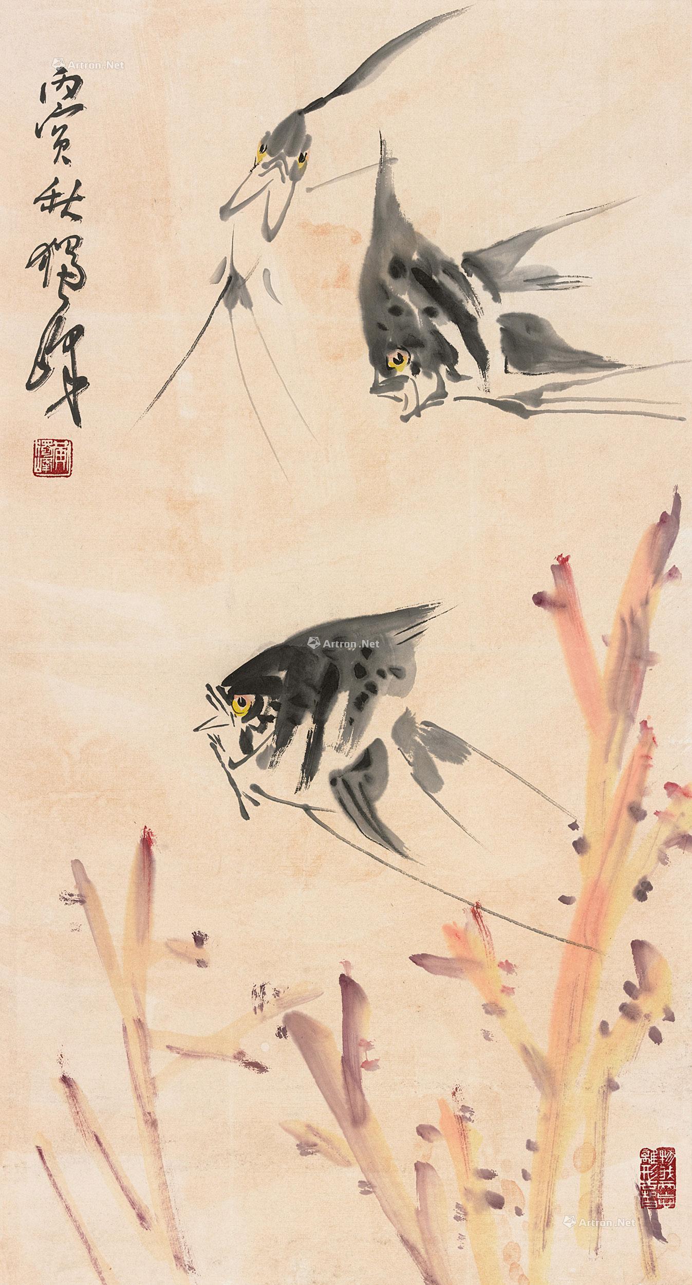 【神仙鱼 镜片 设色纸本】拍卖品_图片_价格_鉴赏_绘画_雅昌艺术品