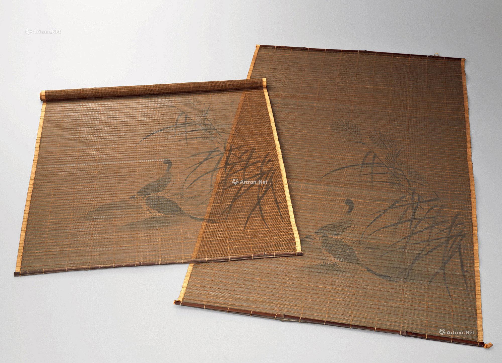 1412古竹花鸟茶帘