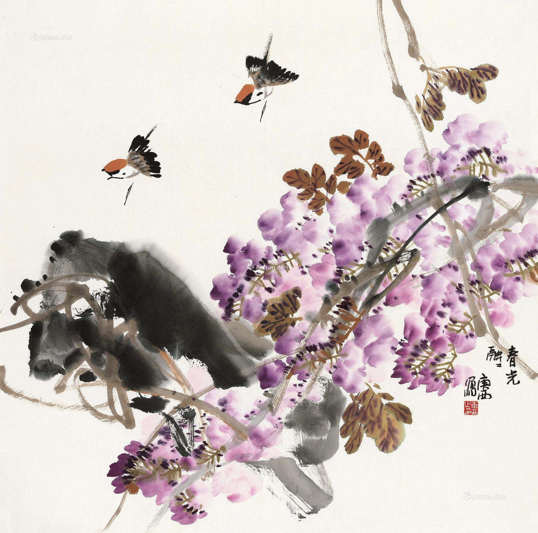 0752春光融融镜片设色纸本