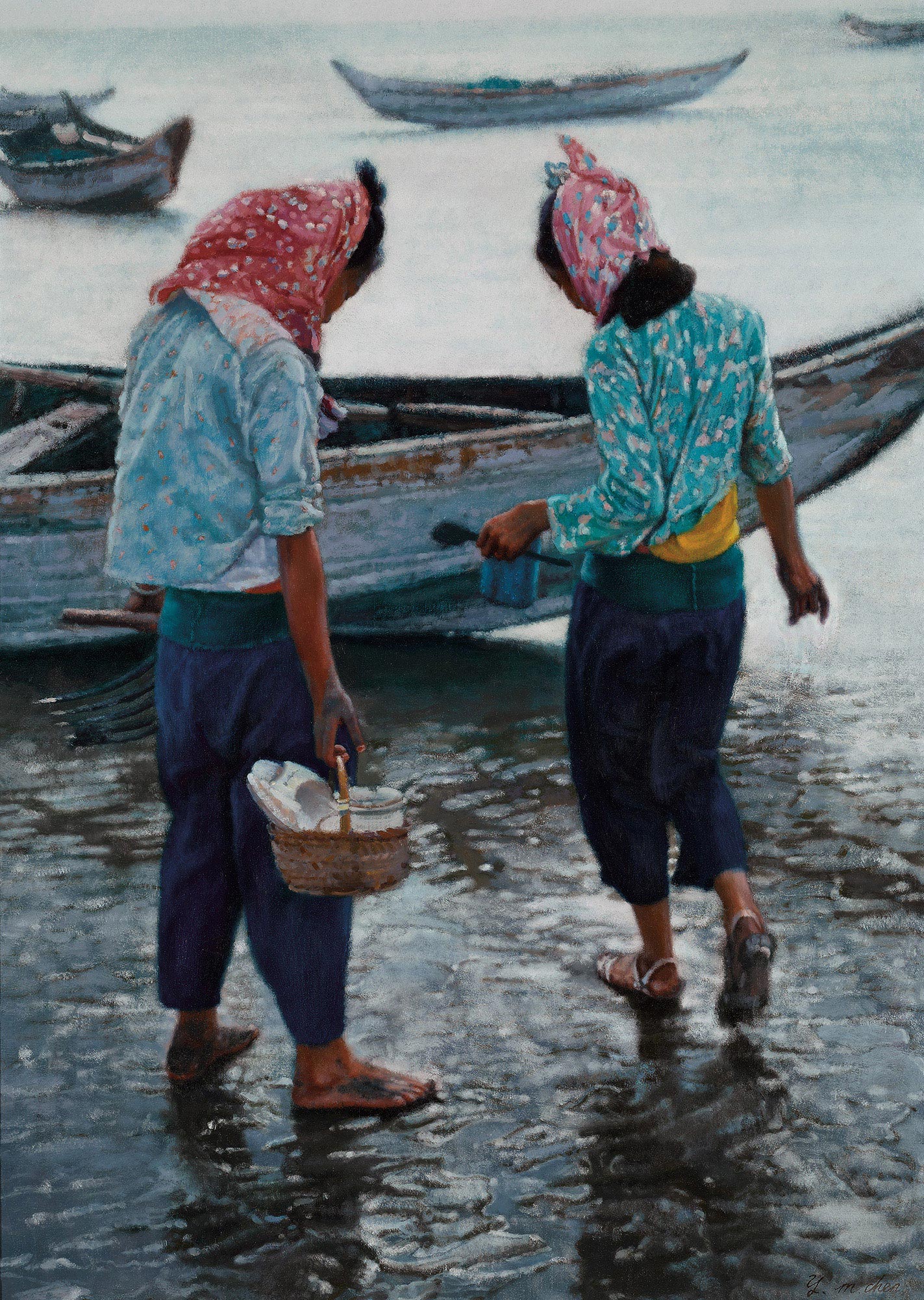 珠海渔女绘画图片