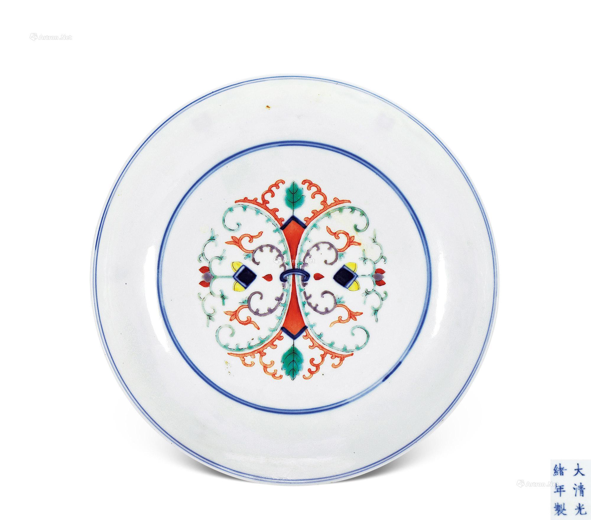 【清光绪 五彩宝相花纹盘】拍卖品_图片_价格_鉴赏_清代五彩瓷器_雅昌