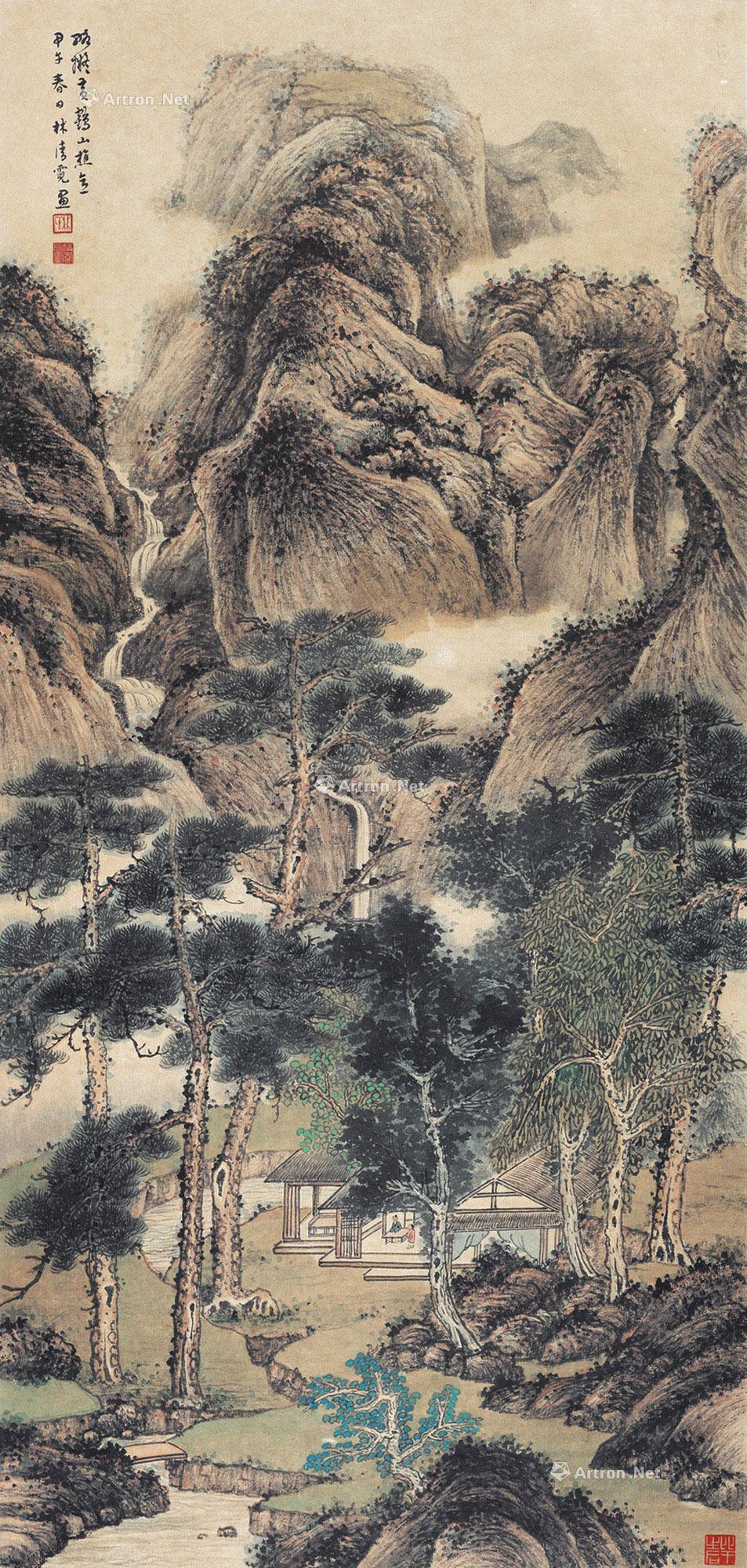 黄鹤山樵笔意山水 立轴 设色纸本】拍卖品_图片_价格_鉴赏_绘画_雅昌