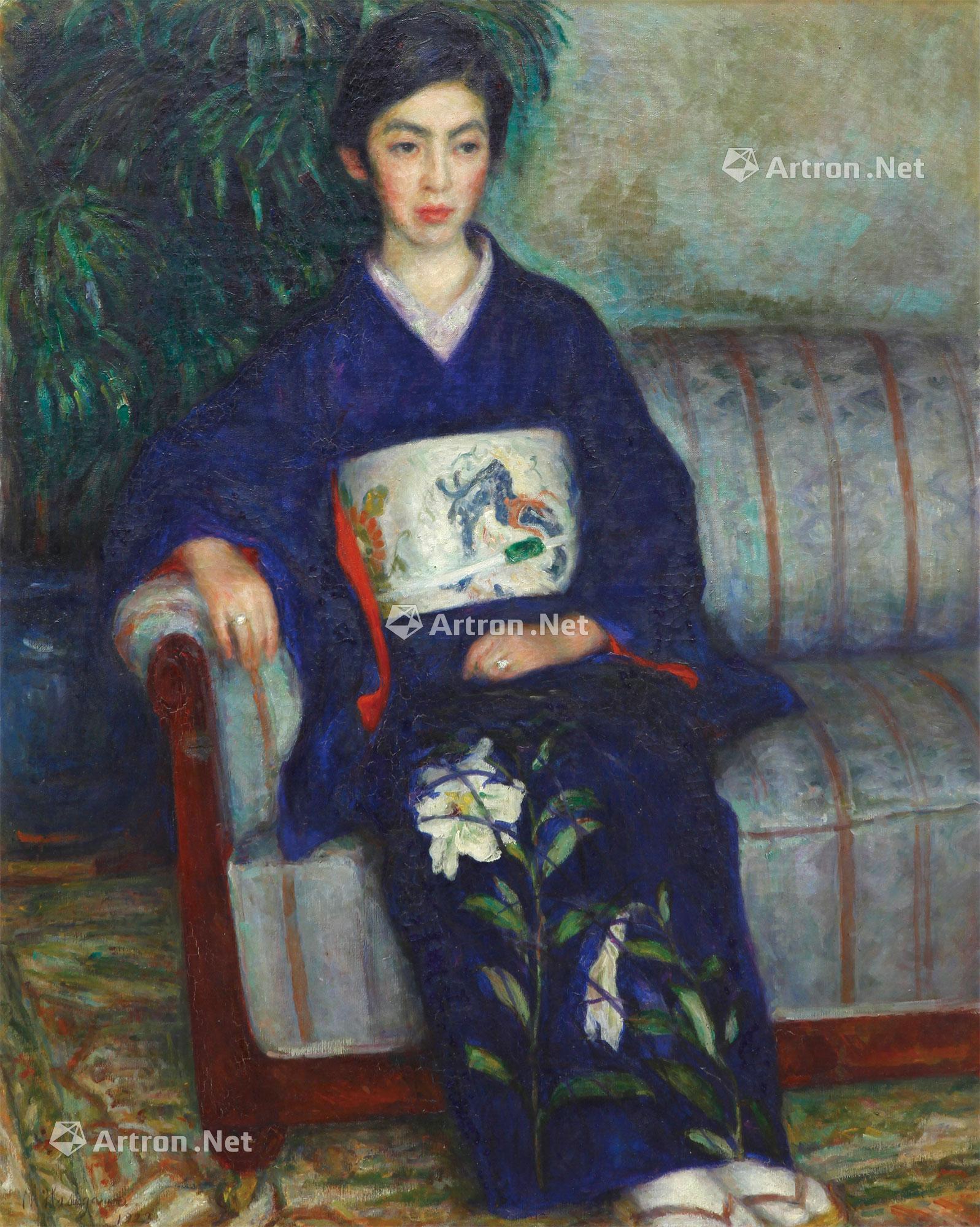 1923年作和服美人肖像油彩 画布 拍卖品 图片 价格 鉴赏 油画 雅昌艺术品拍卖网