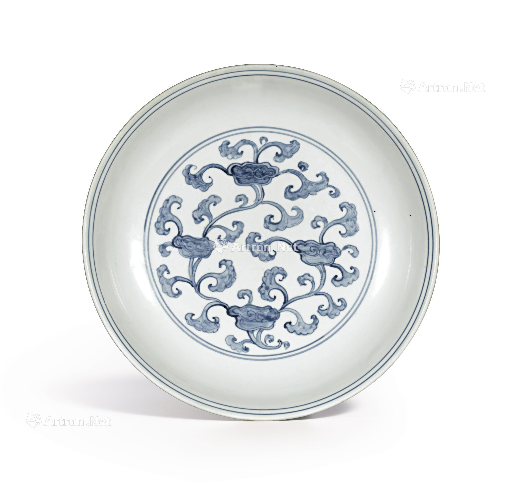 【明成化/弘治 青花灵芝纹盘】拍卖品_图片_价格_鉴赏_明代青花瓷器