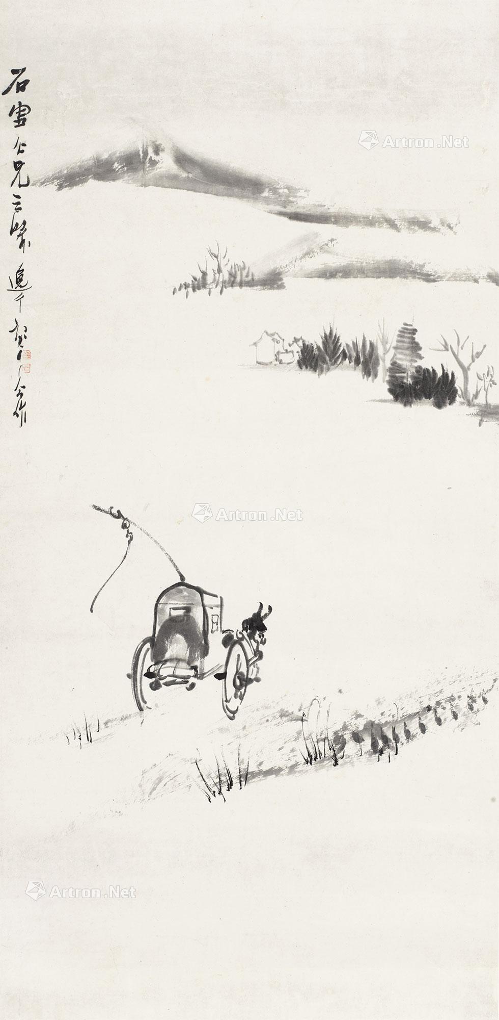 0231车马图立轴水墨纸本