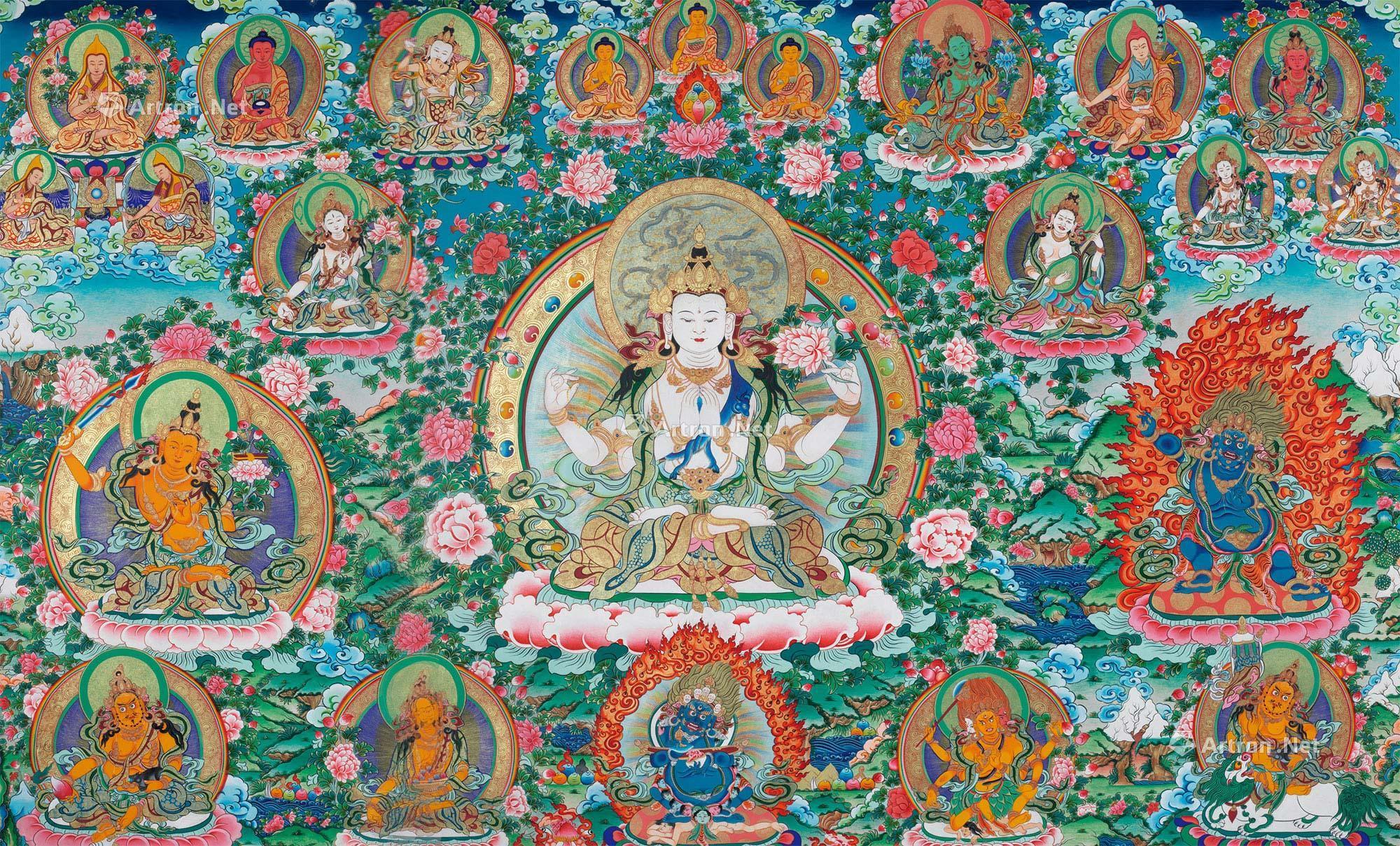 【现代 雪域三怙主】拍卖品_图片_价格_鉴赏_唐卡_雅昌艺术品拍卖网