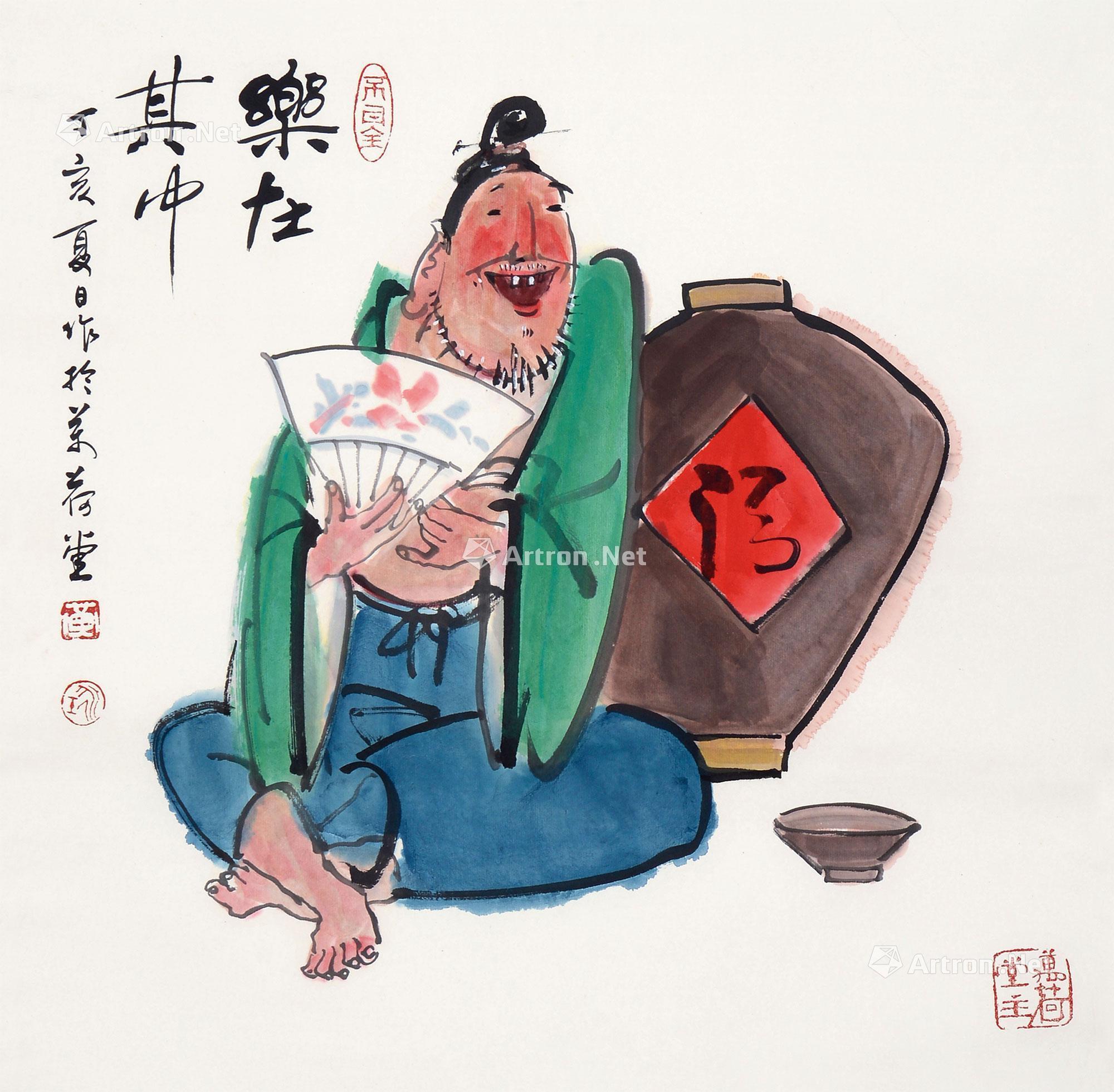 0025丁亥2007年作乐在其中立轴设色纸本