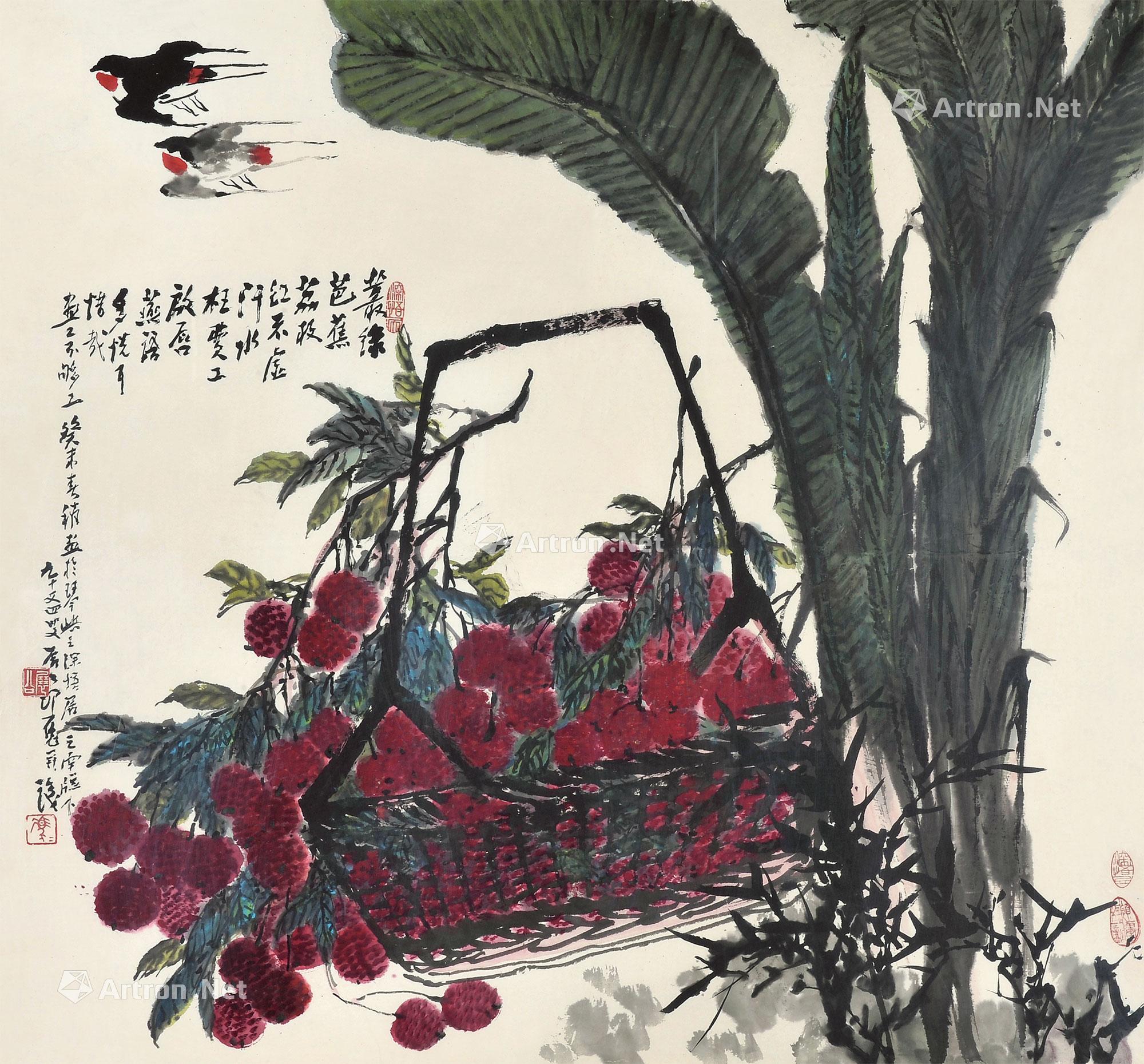 0027从绿芭蕉镜心设色纸本