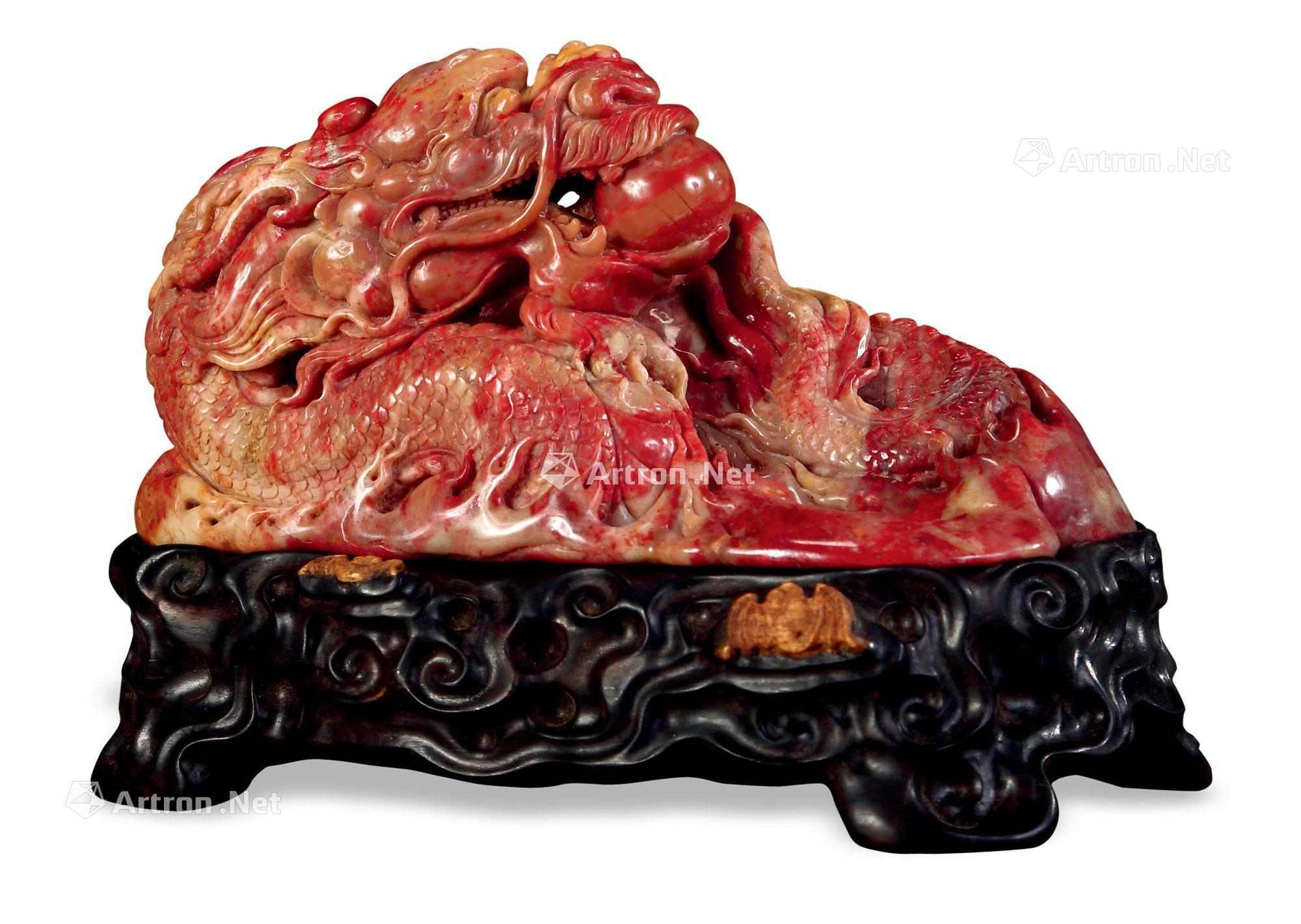 1514 现代 龙纹昌化鸡血石