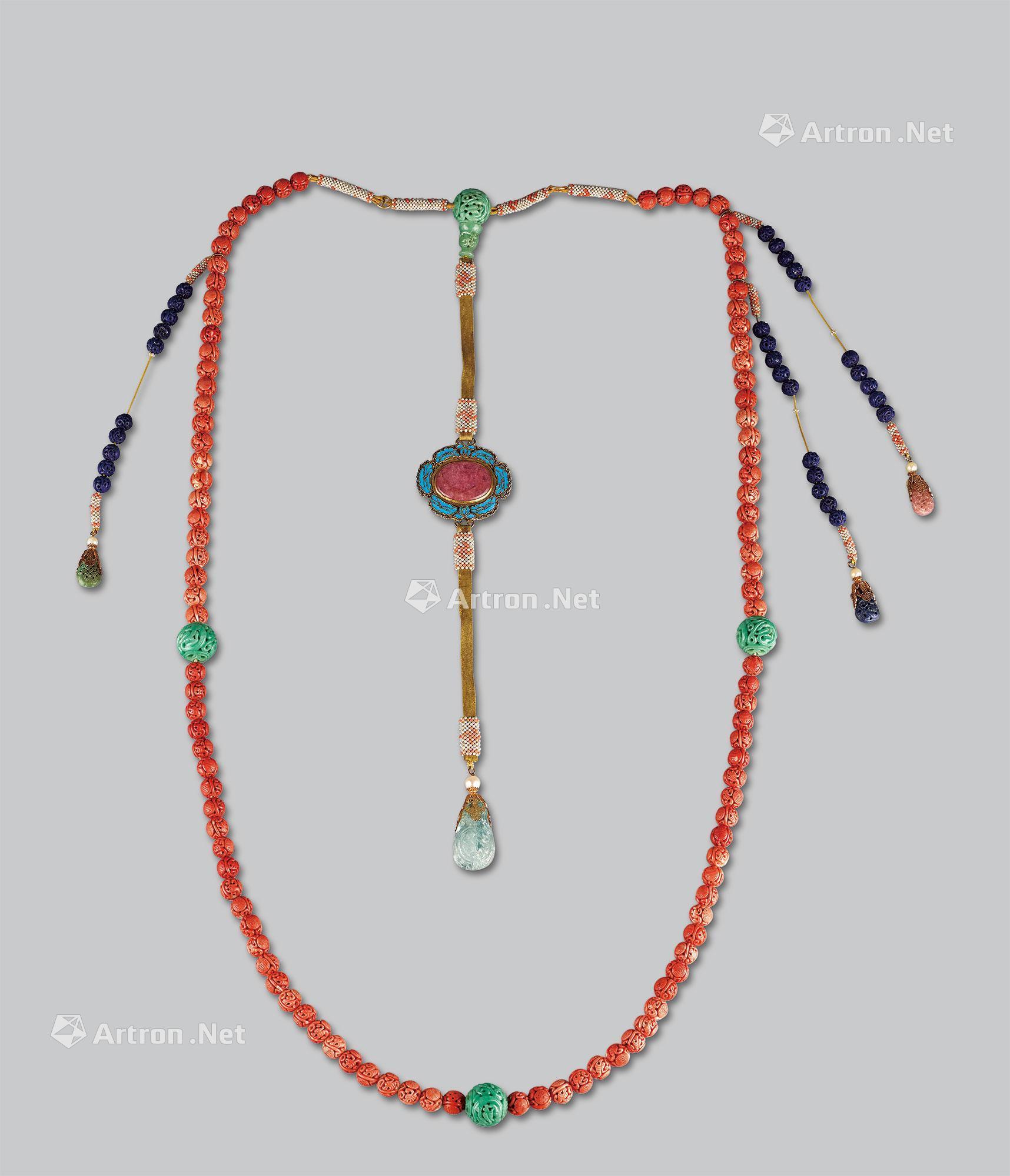 *0925 清 御用珊瑚朝珠