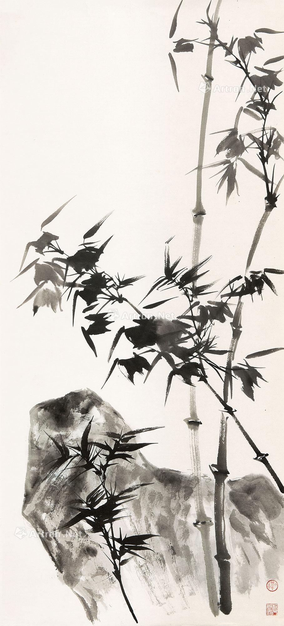 0261墨竹图镜心纸本水墨