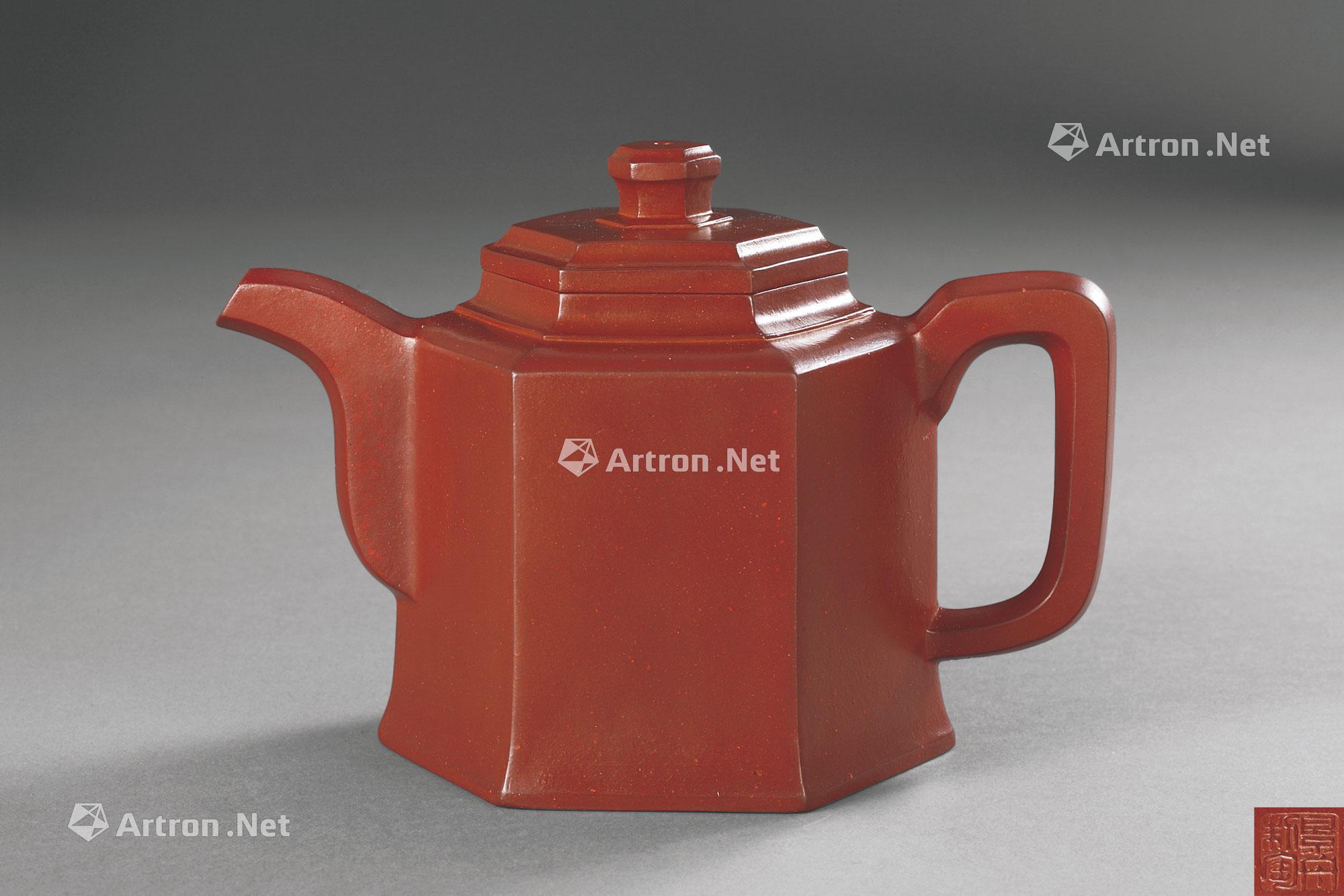 0207清顾景舟六方金钟紫砂壶