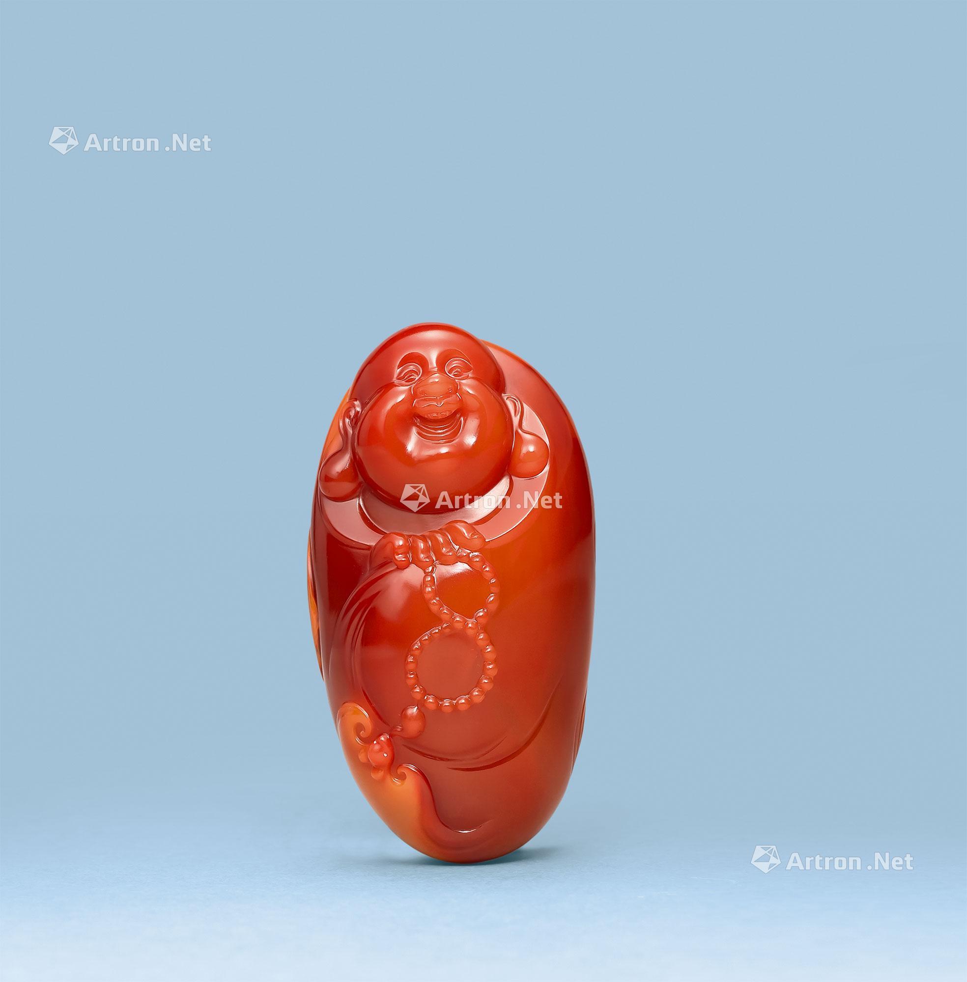 13879 侯晓锋 南红玛瑙弥勒佛把件