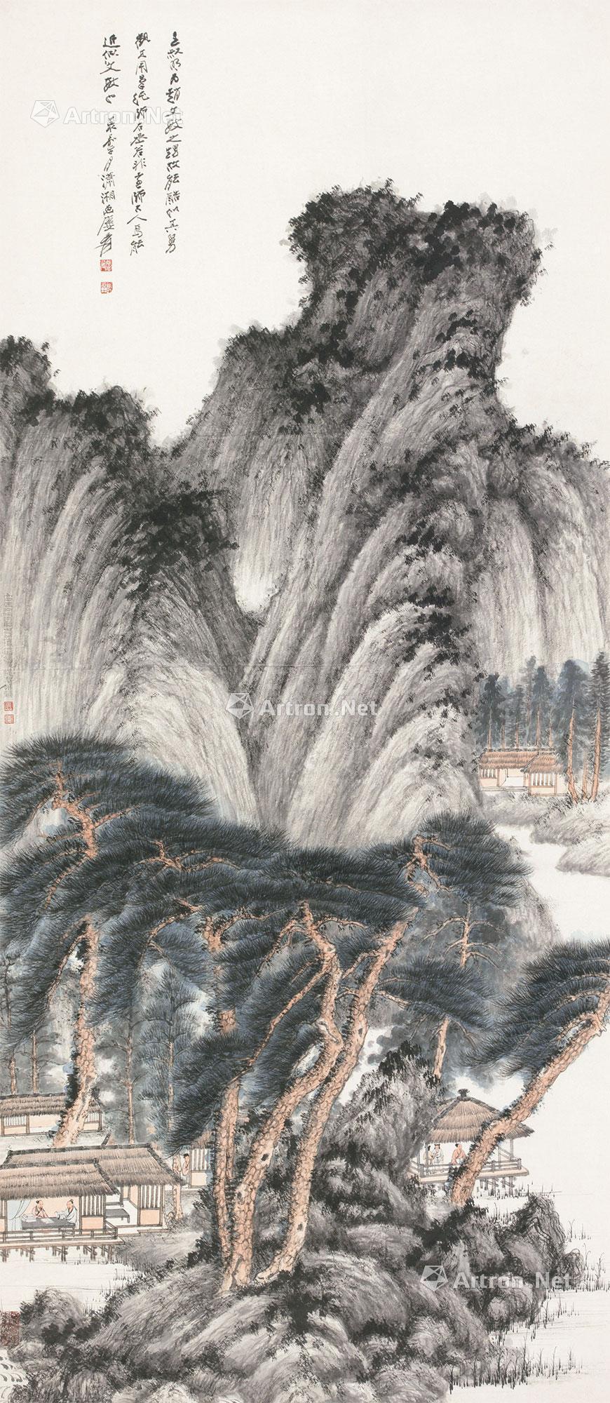 【1947年作 溪山高隐图 立轴 纸本】拍卖品_图片_价格_鉴赏_绘画_雅昌艺术品拍卖网