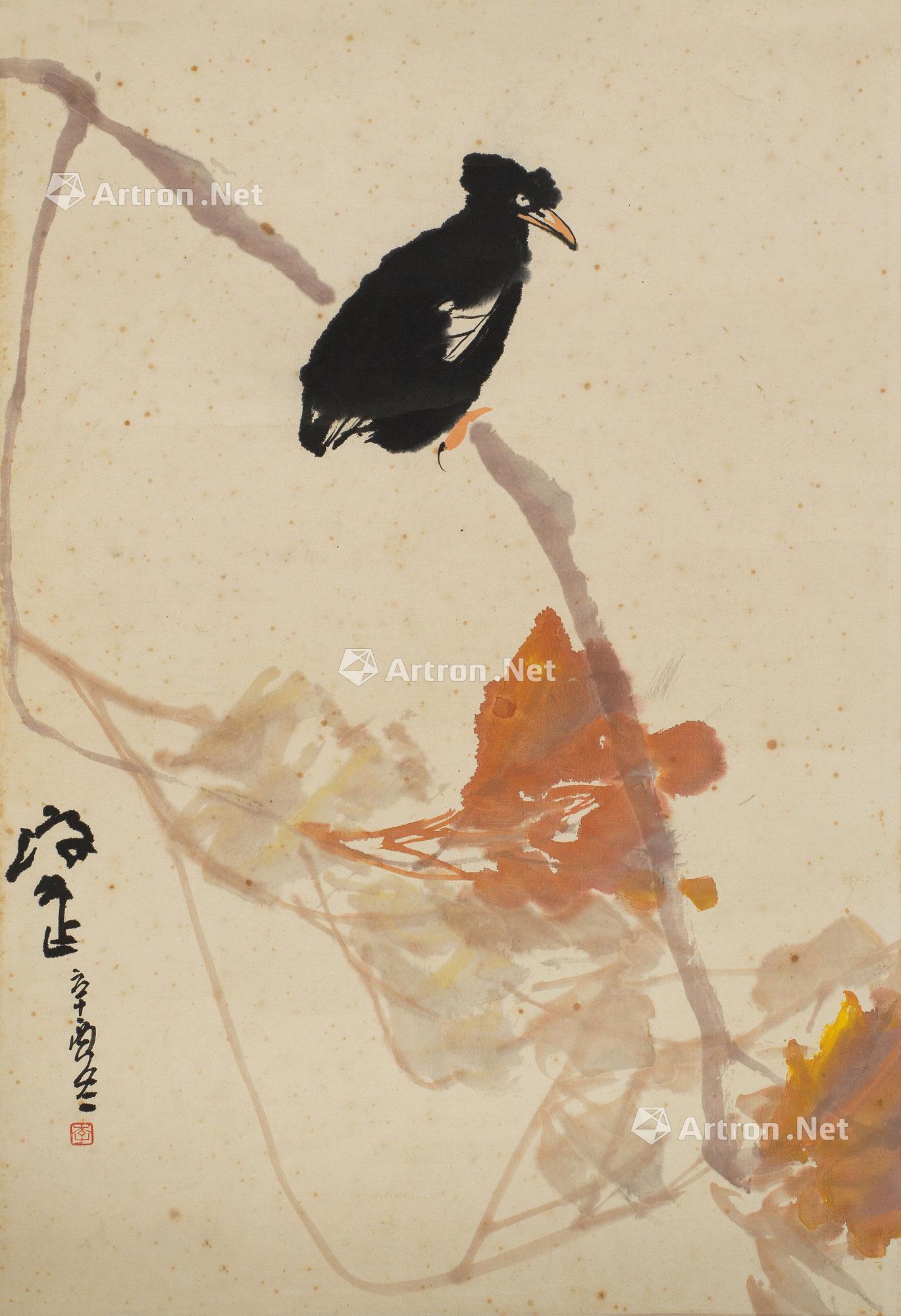 02671977年作八哥镜心设色纸本