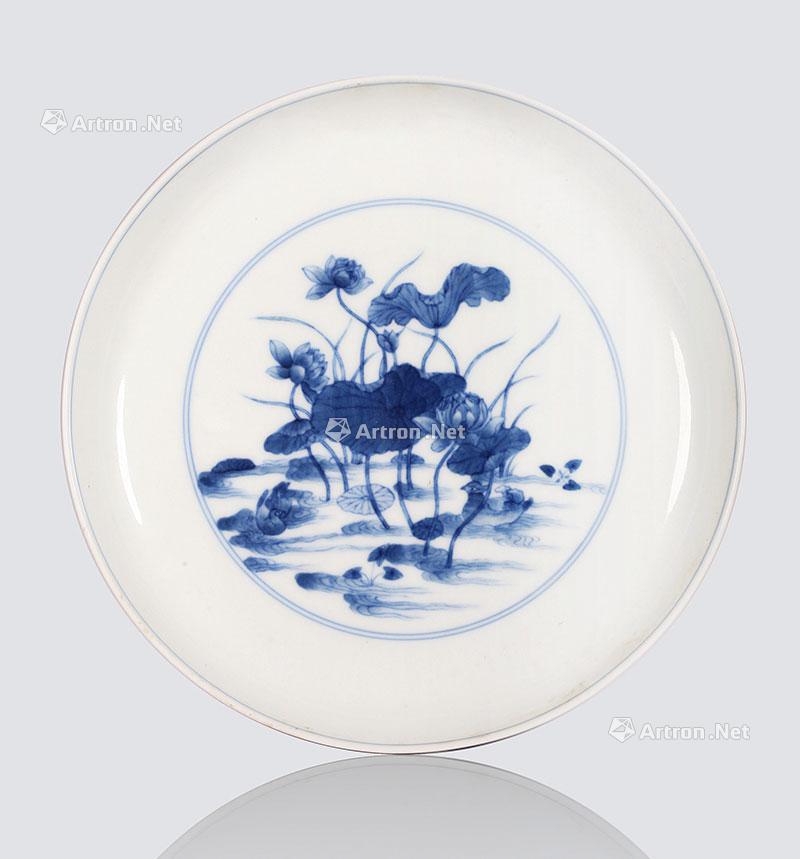 2012清雍正青花荷花纹盘