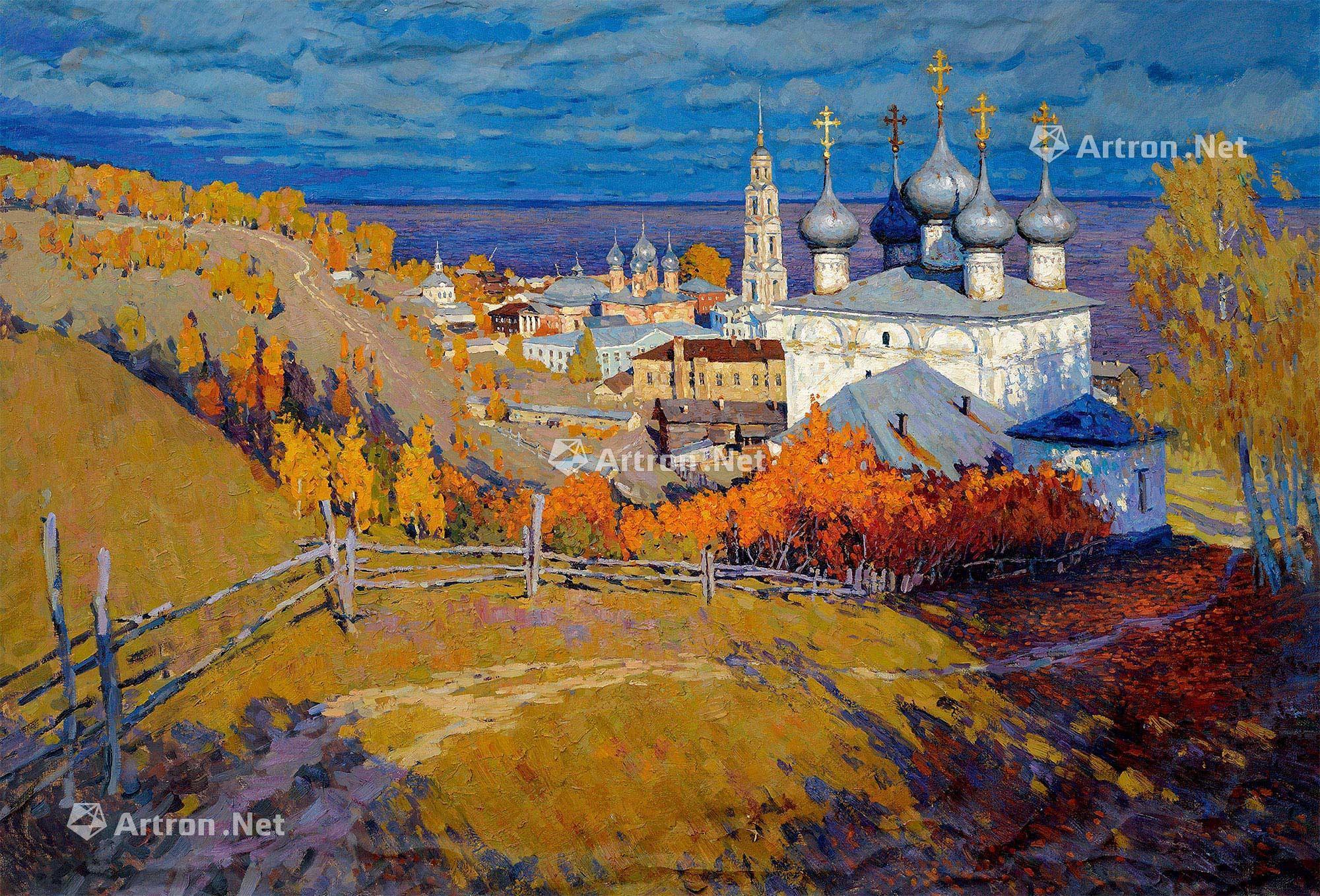 30152007年作伏尔加河畔的小城布面油画